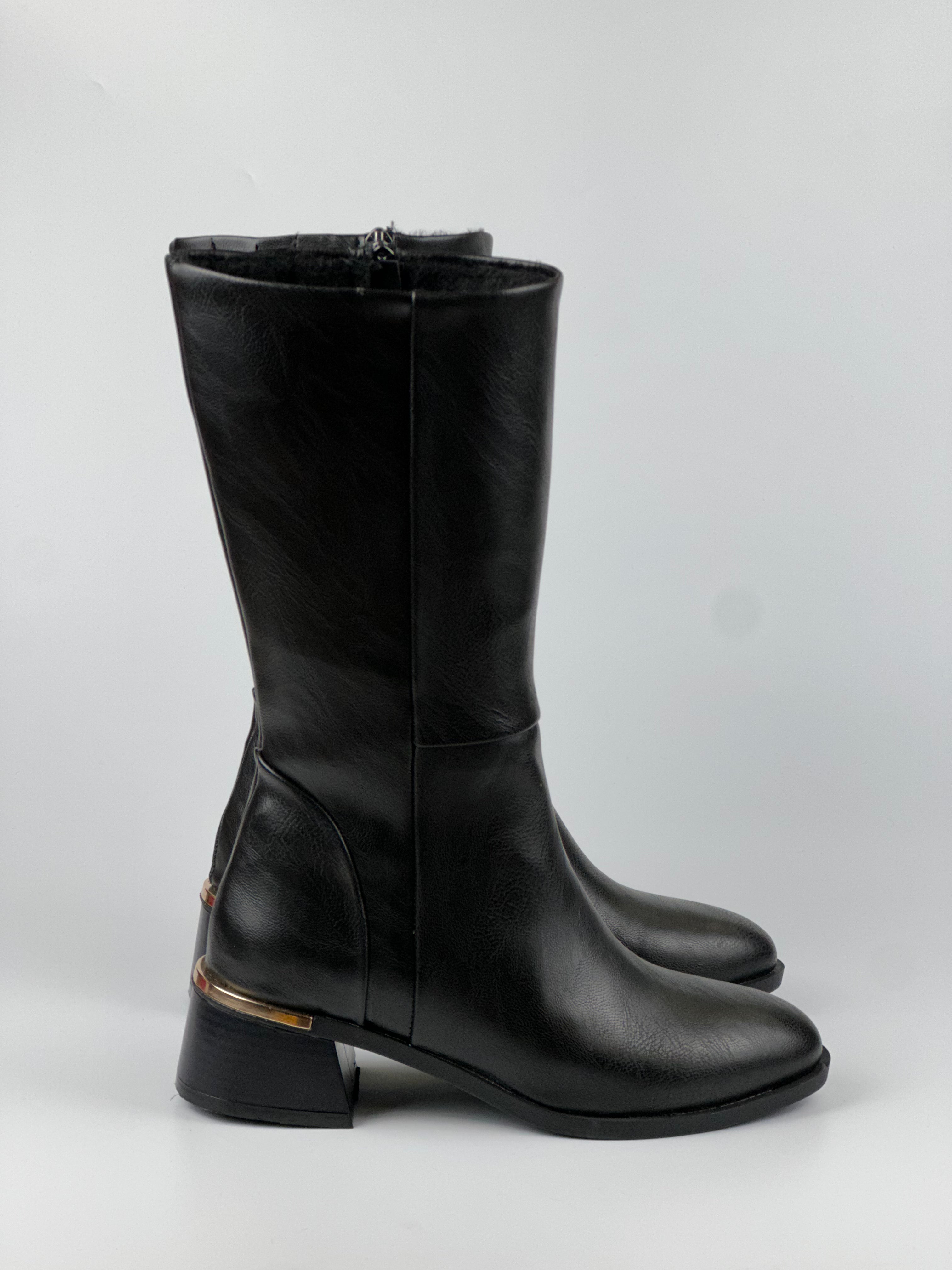 Nova Shine 001 Topuk Detaylı Kadın Çizme