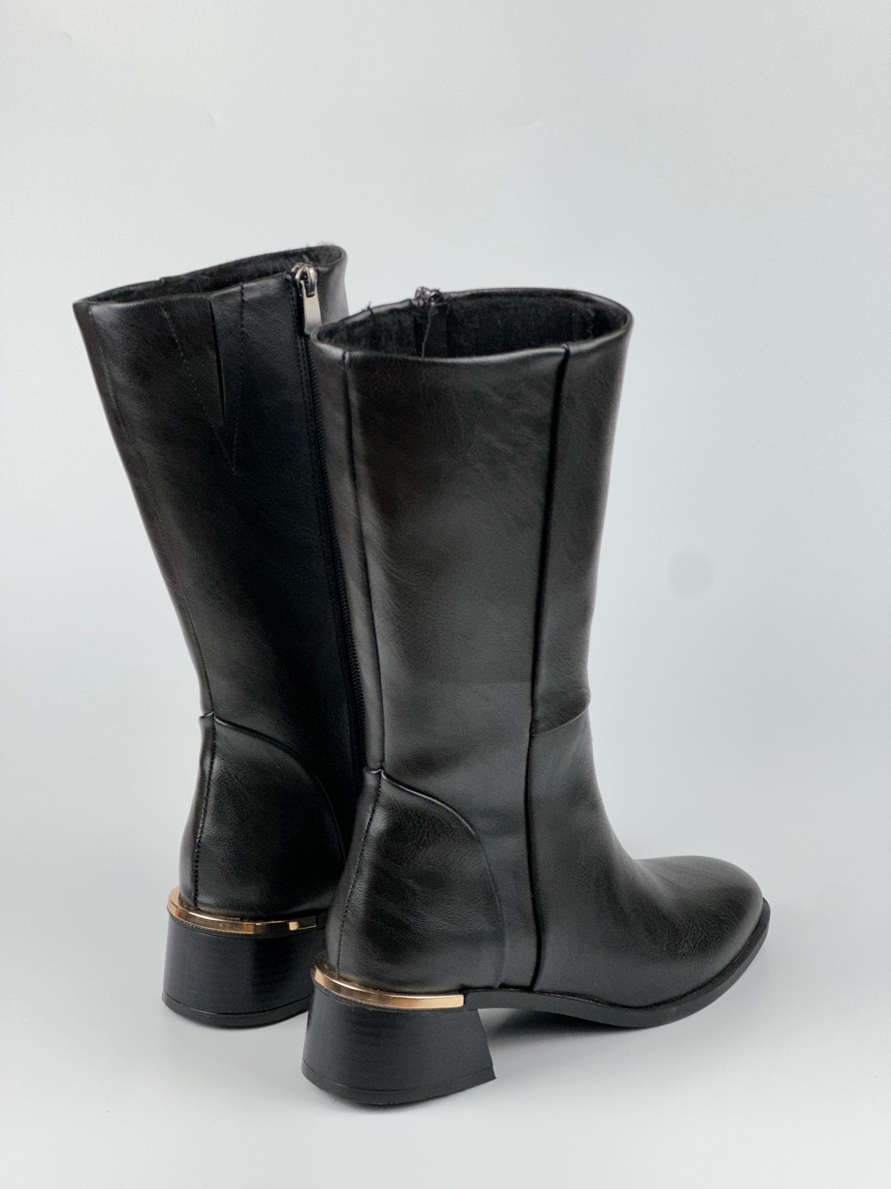 Nova Shine 001 Topuk Detaylı Kadın Çizme