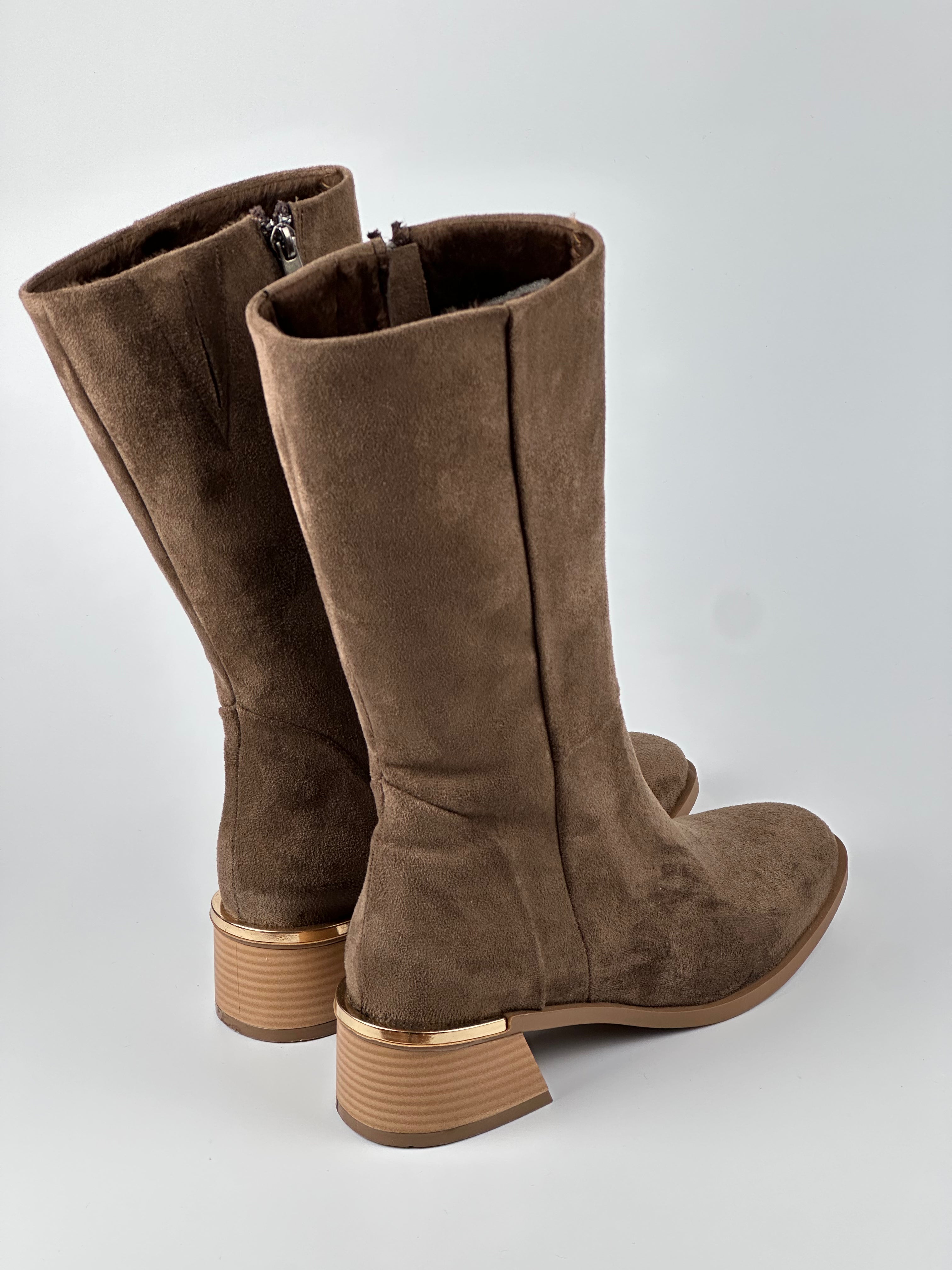 Nova Shine 002 Topuk Detaylı Kadın Çizme