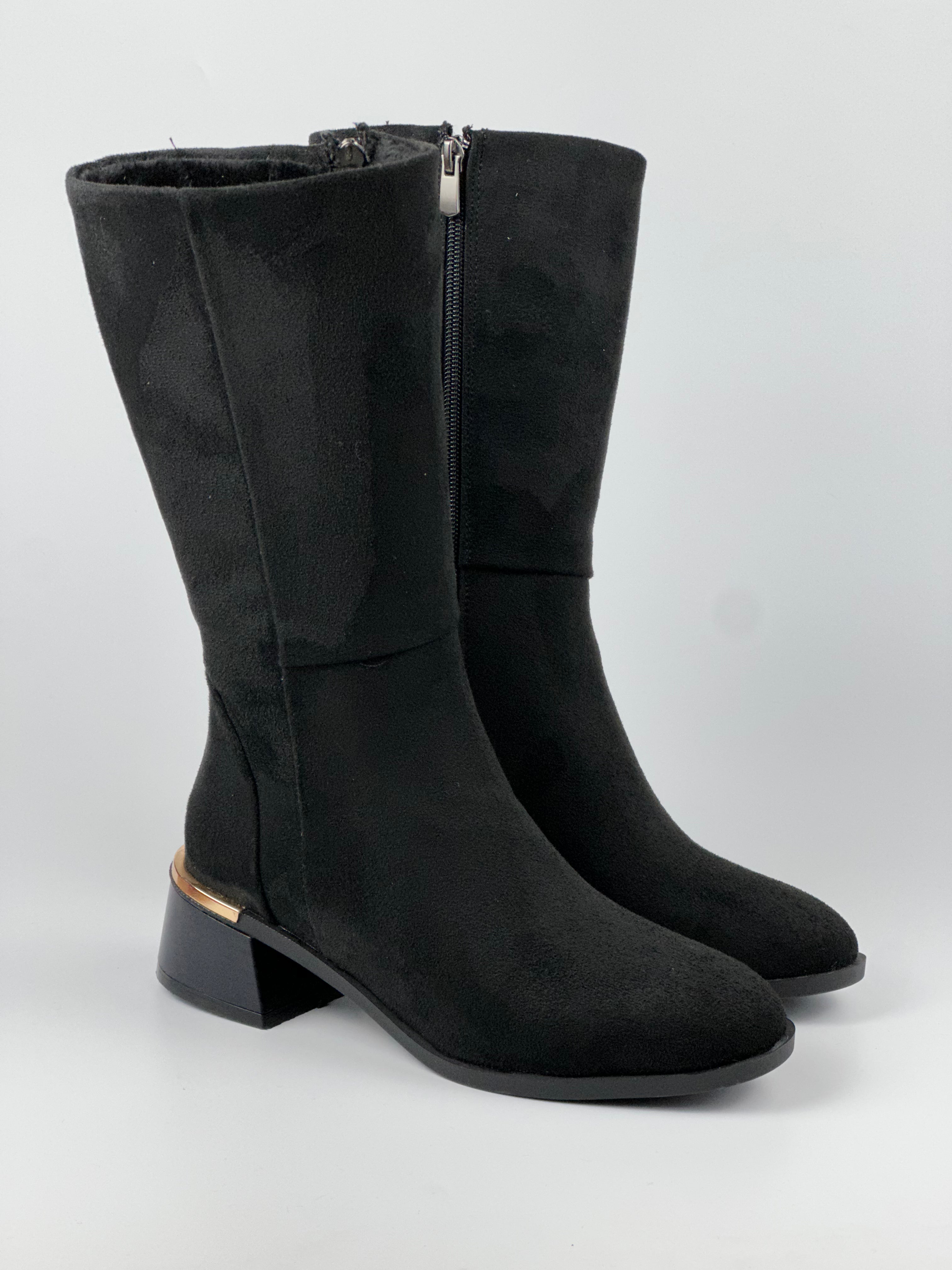 Nova Shine 003 Topuk Detaylı Kadın Çizme