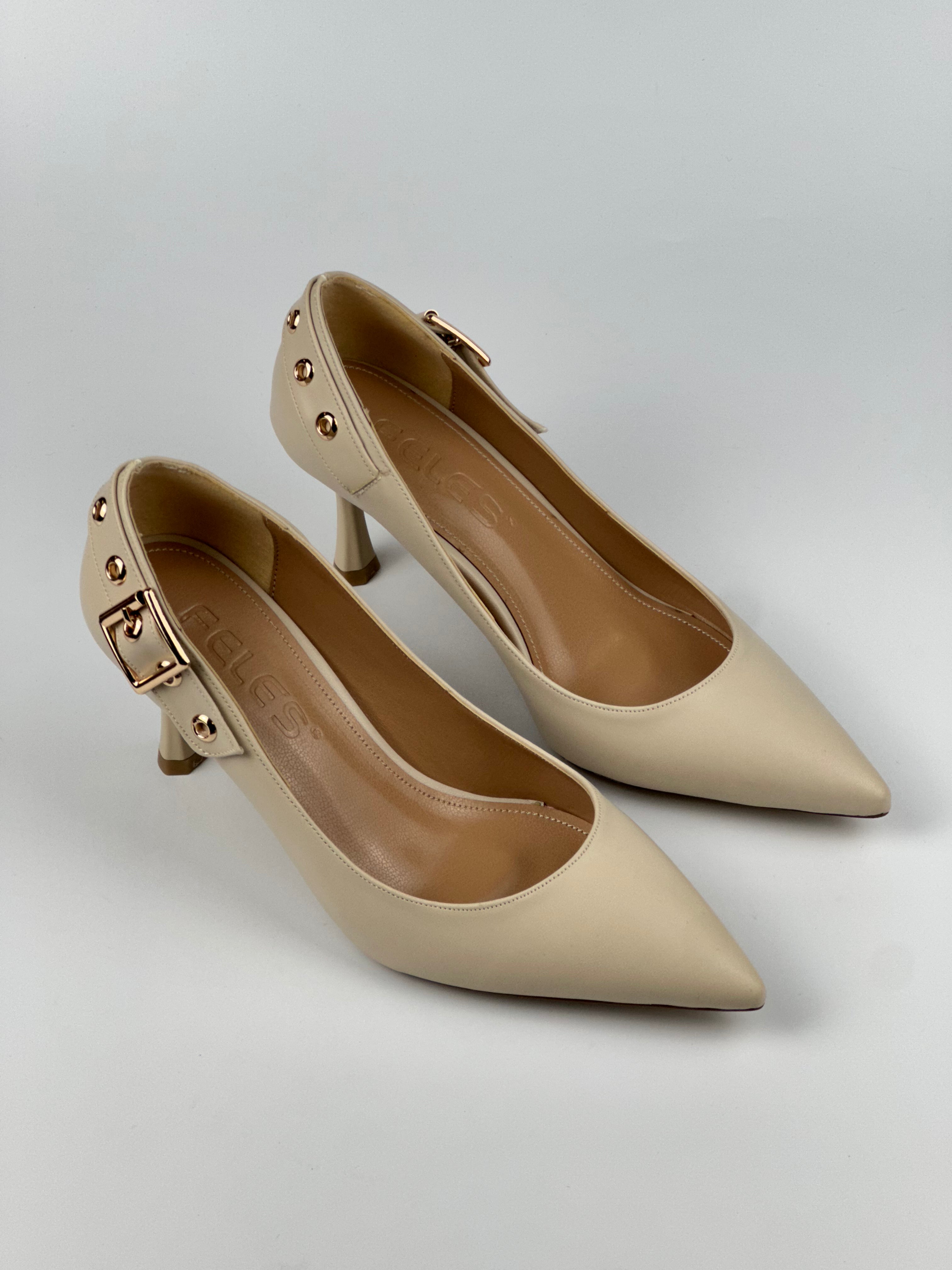 Bella Strap – Tokalı İnce Topuklu Bej Stiletto