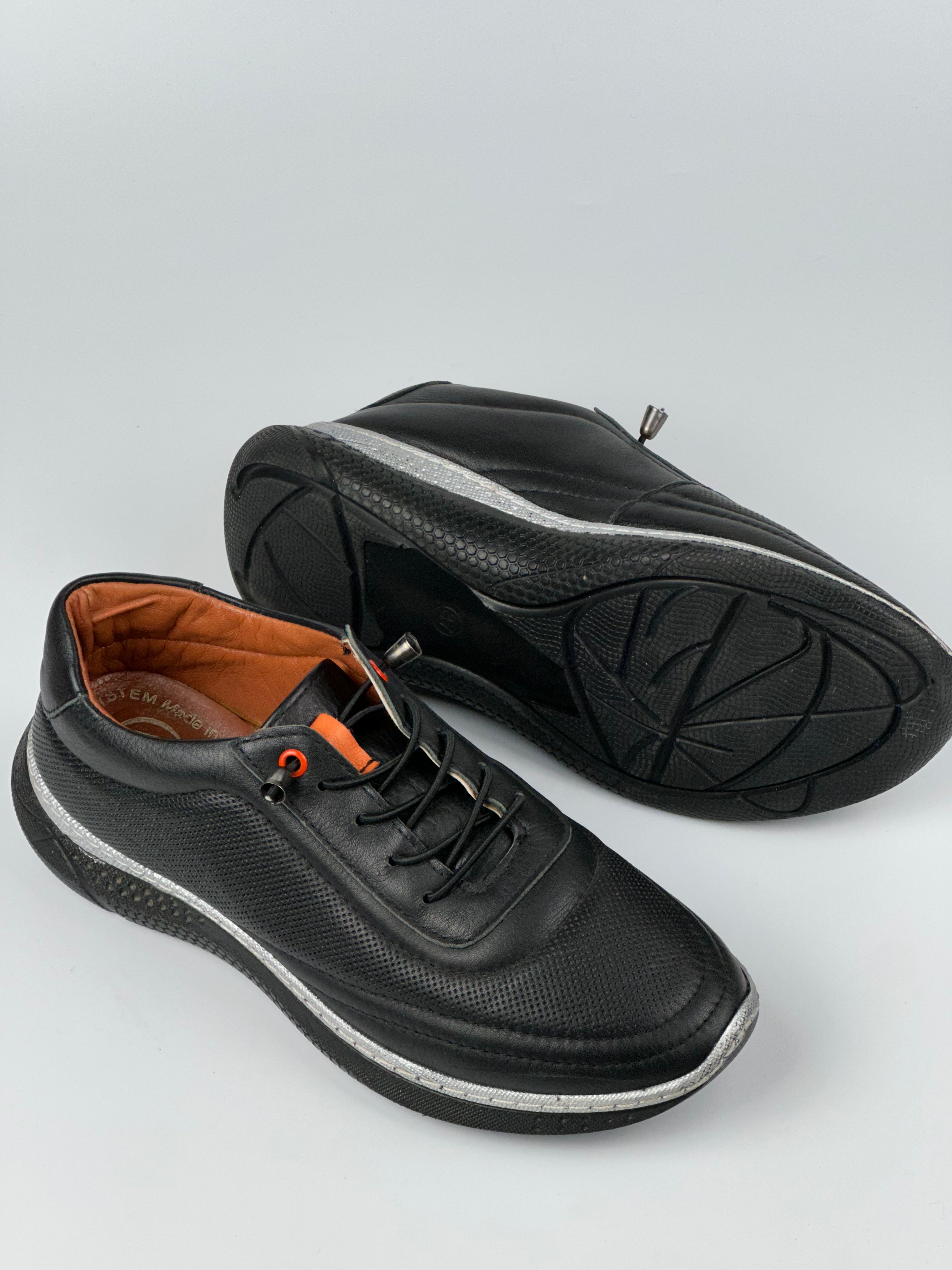 AeroTech HAKİKİ DERİ Aktif Siyah Kadın Spor Ayakkabı