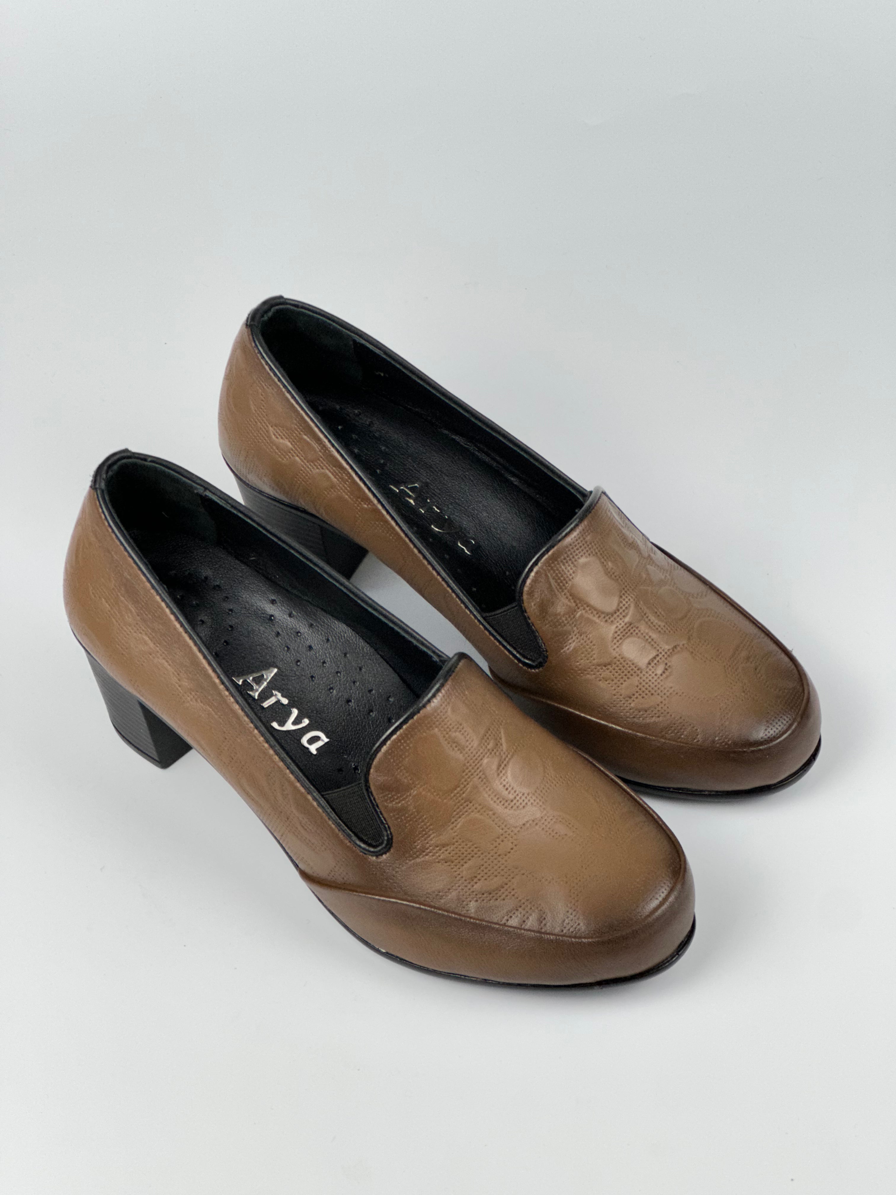 Soft Desenli HAKİKİ DERİ Topuklu Kadın Loafer