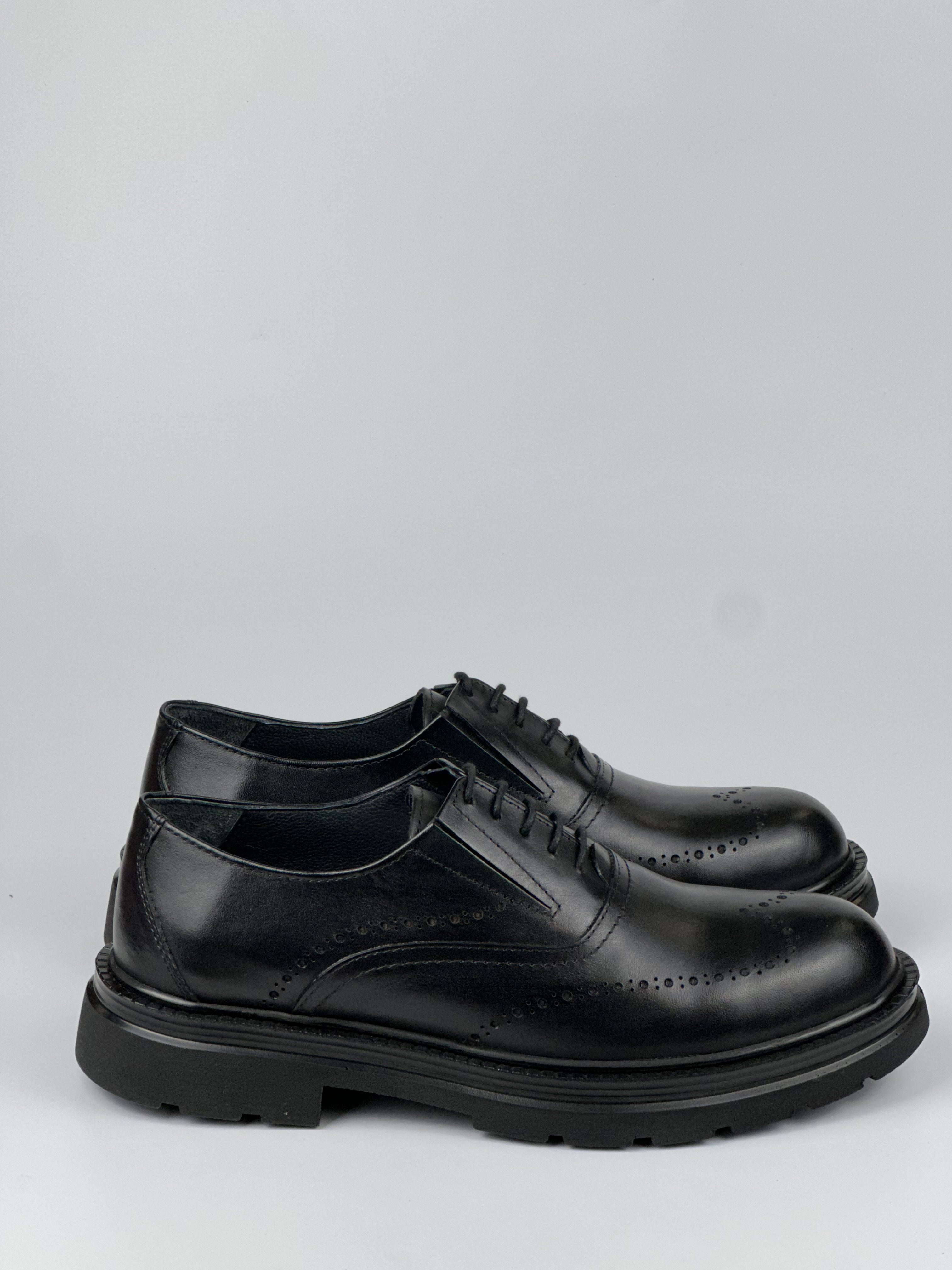 Oxford Classic Brogue Hakiki Deri Siyah Erkek Ayakkabı