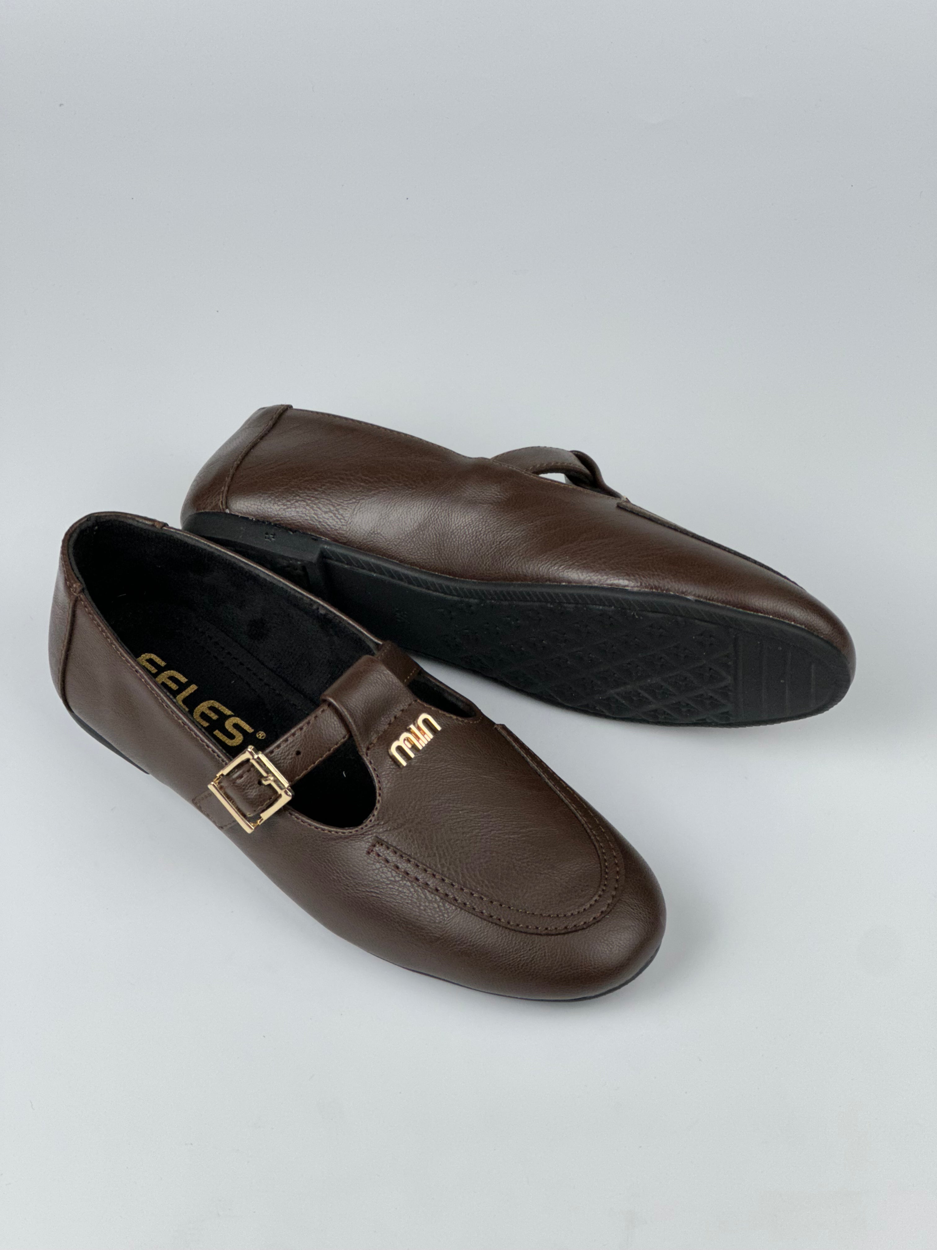 Bella Buckle Tokalı Kahverengi Kadın Babet