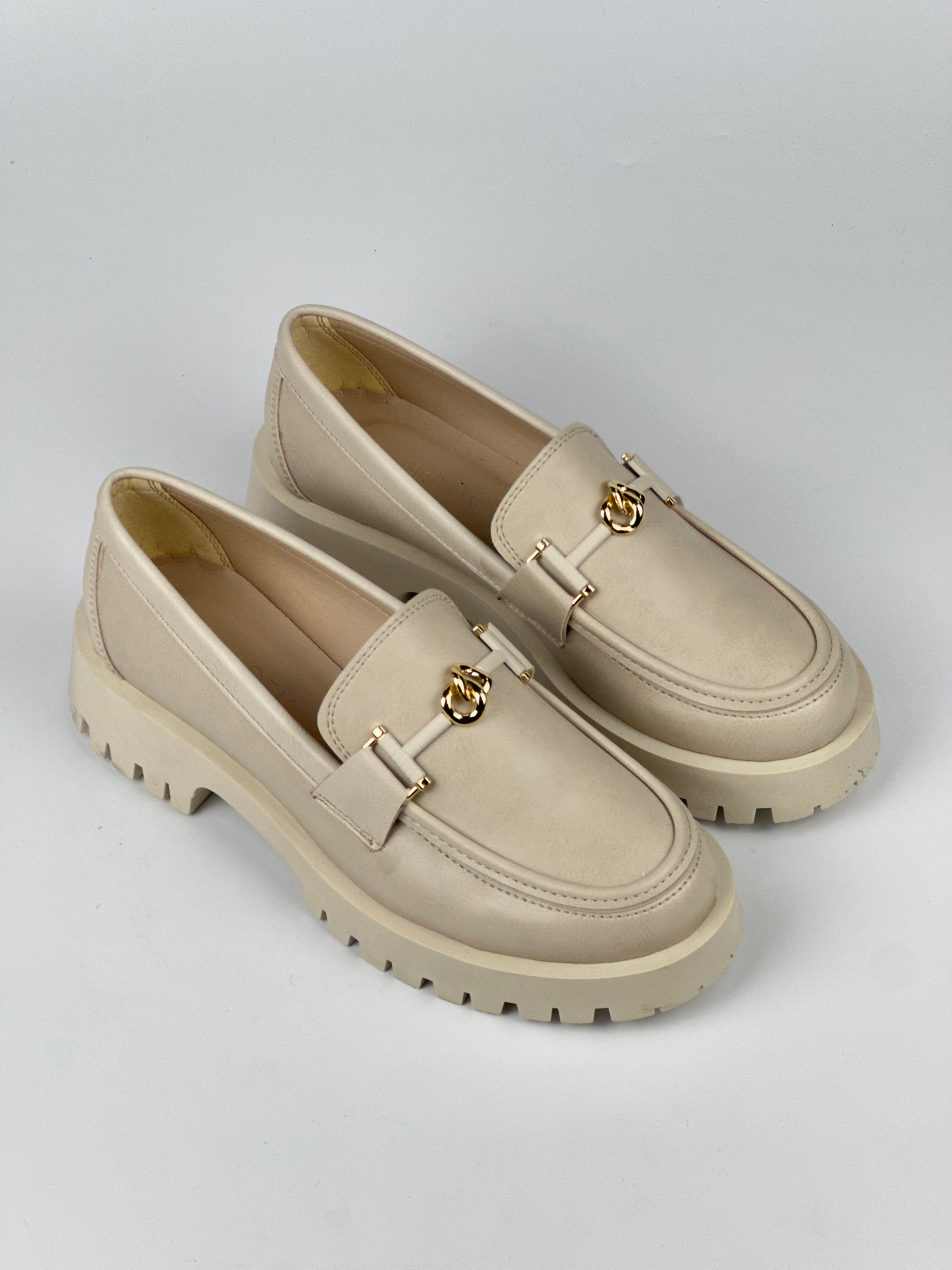 Verona Gold Bit Kalın Taban Kadın Loafer