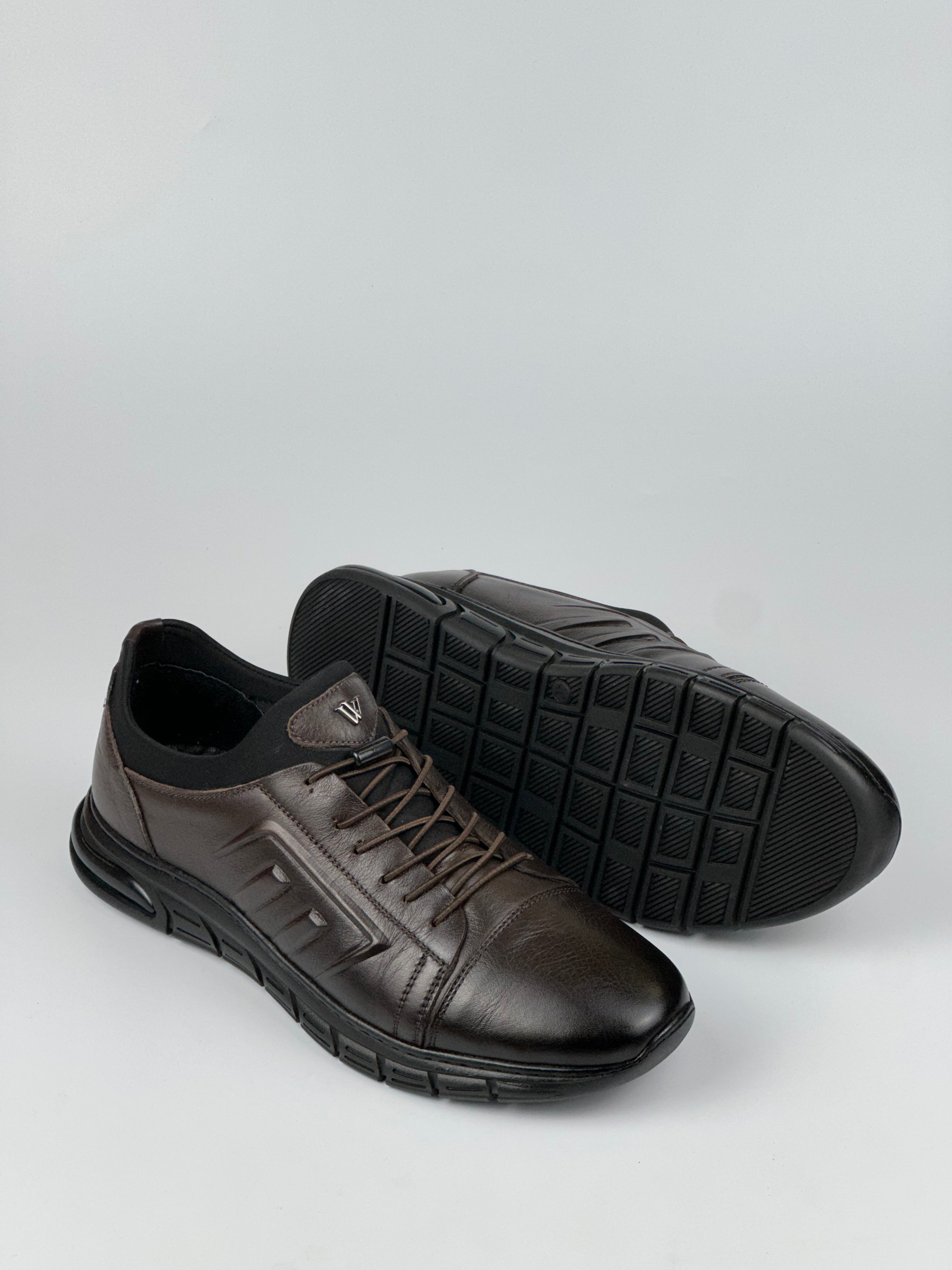 V-Motion Siyah Deri Erkek Günlük Ayakkabı