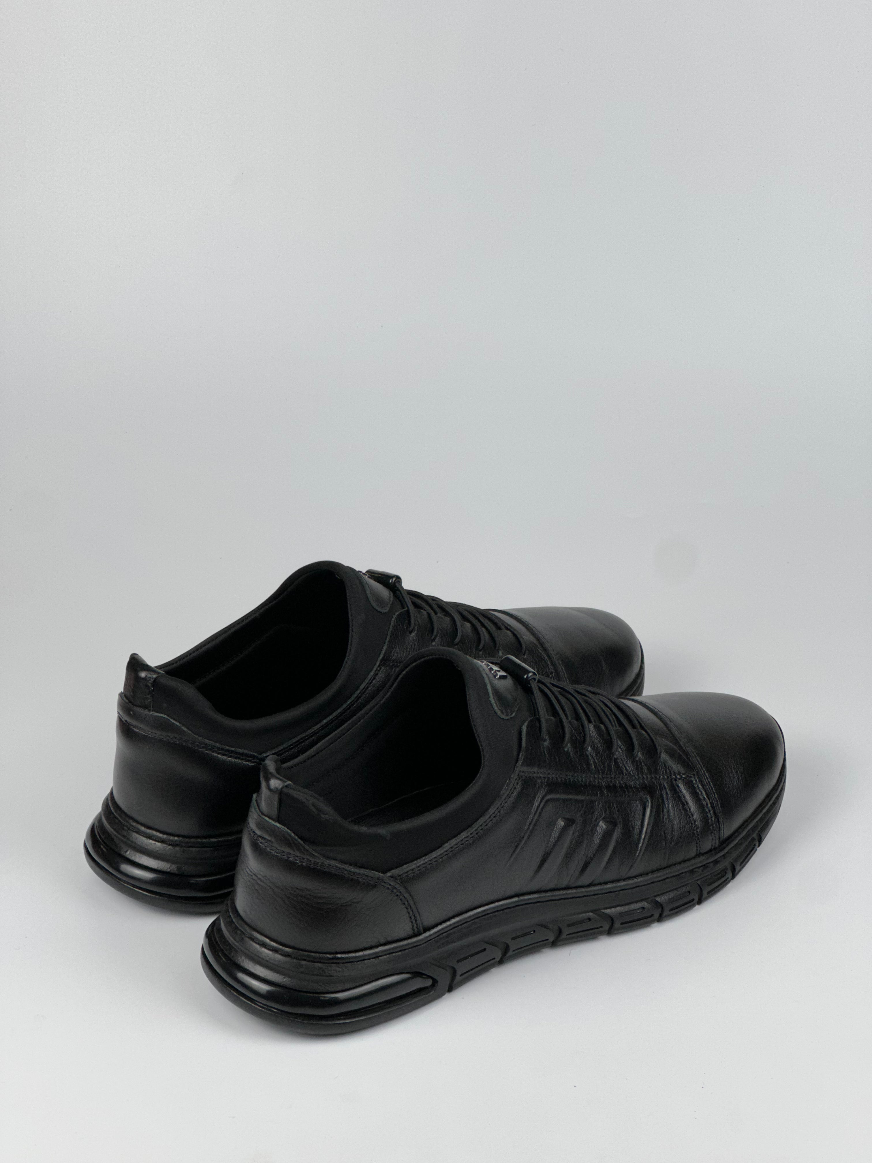 V-Motion Siyah Deri Erkek Günlük Ayakkabı