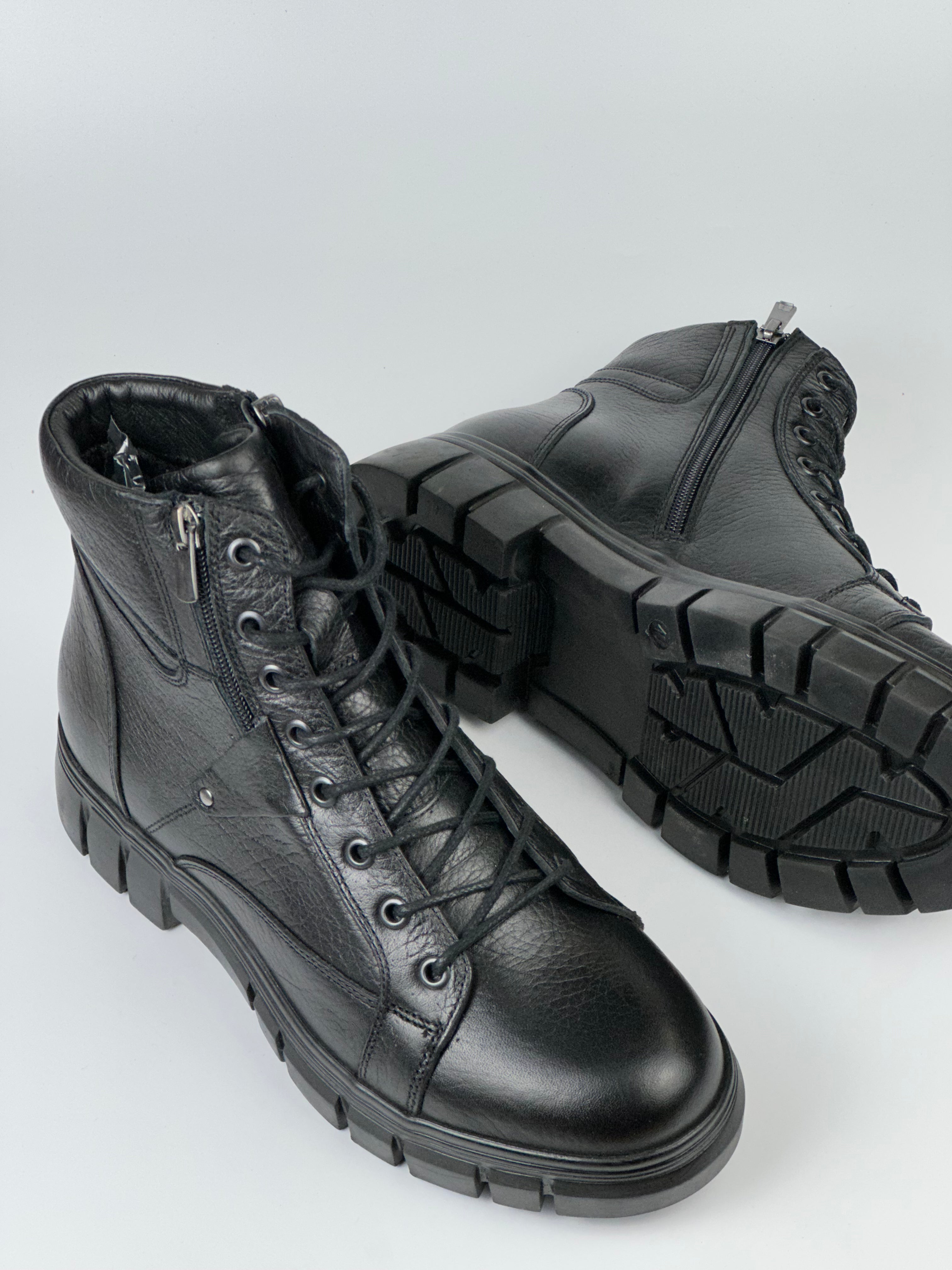 AtlasGrip Hakiki Deri Siyah Erkek Bot