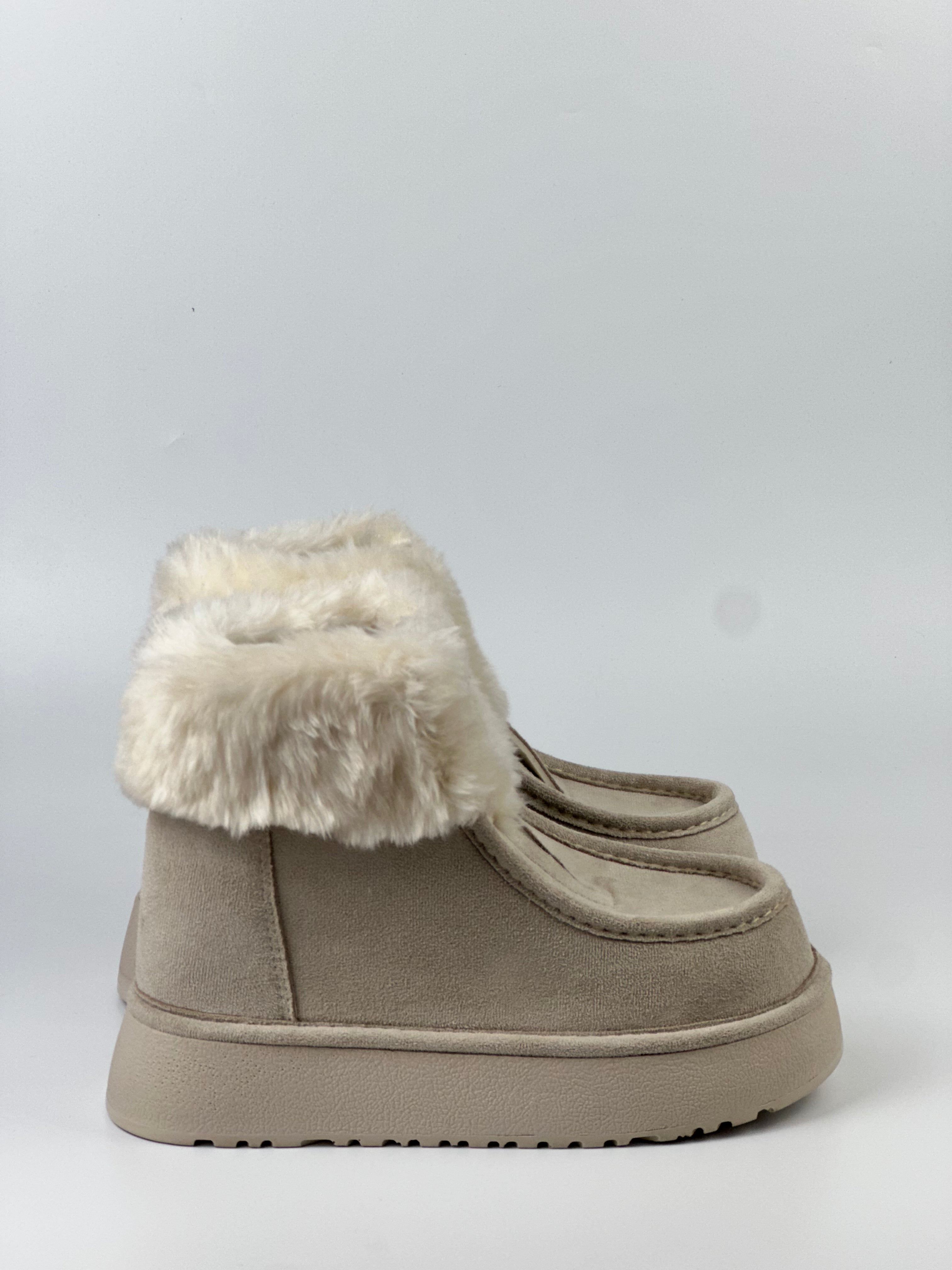 CozyFur Kadın Kürklü Fermuarlı Bot