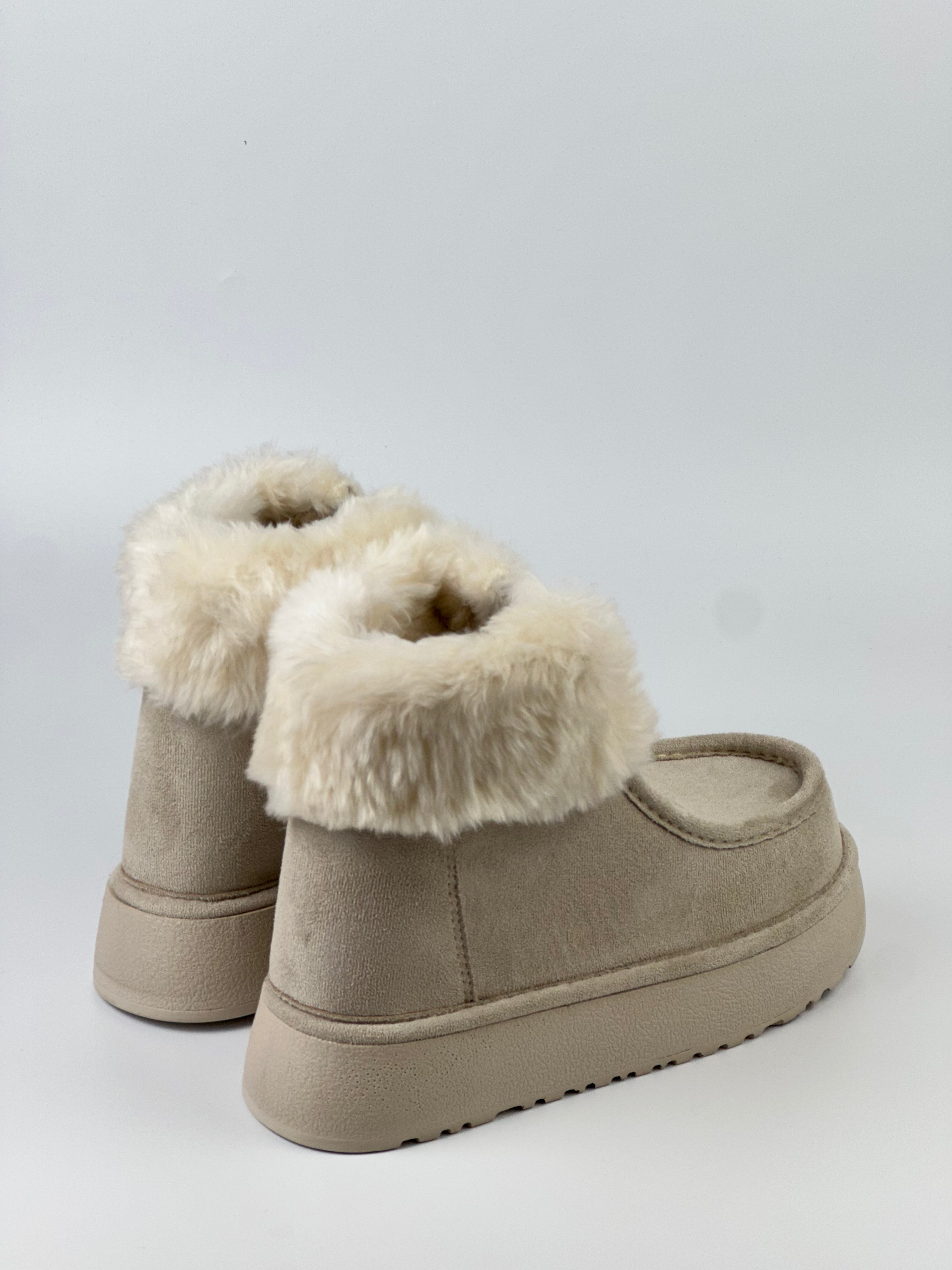 CozyFur Kadın Kürklü Fermuarlı Bot