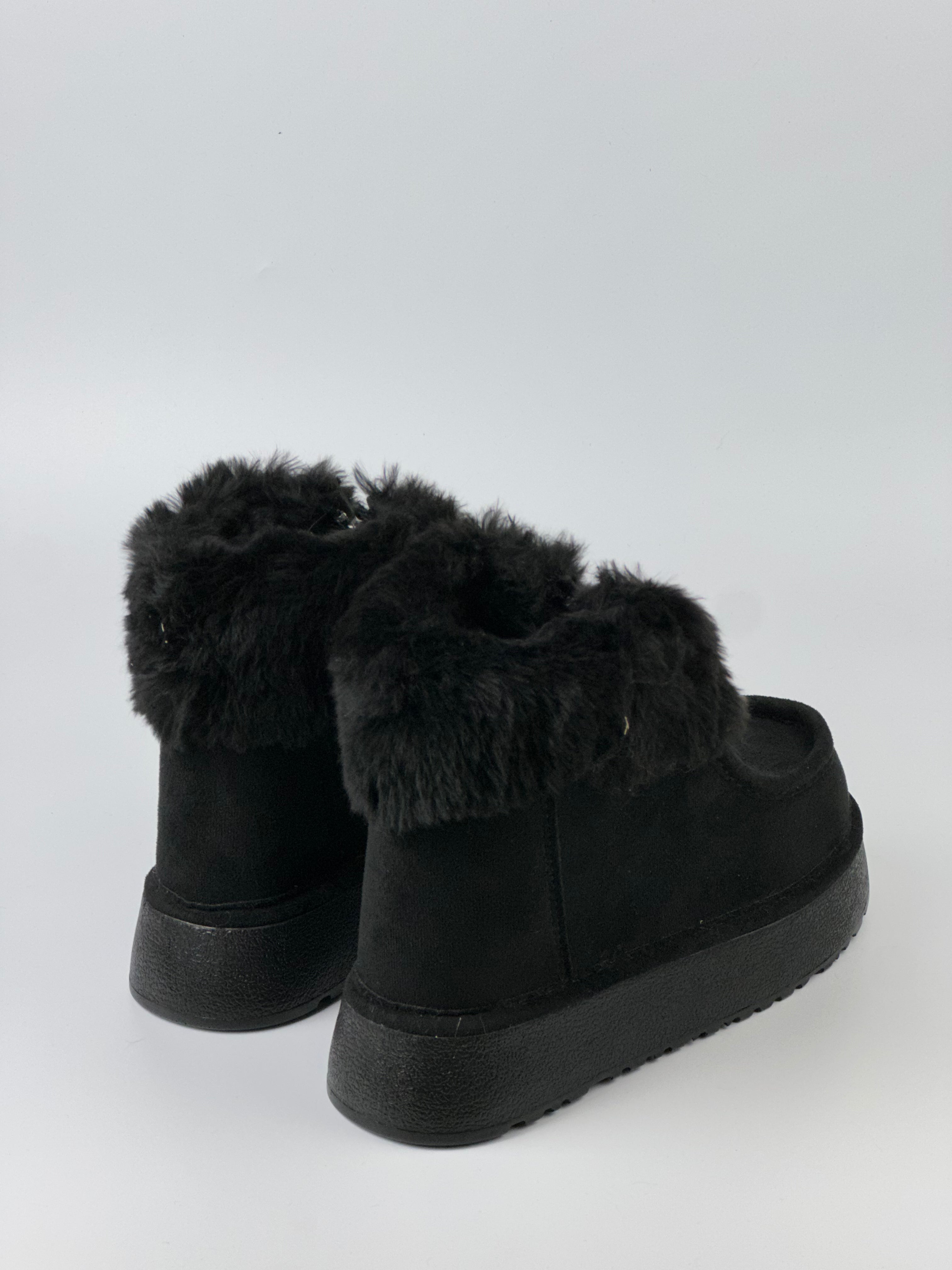 CozyFur Kadın Kürklü Fermuarlı Bot