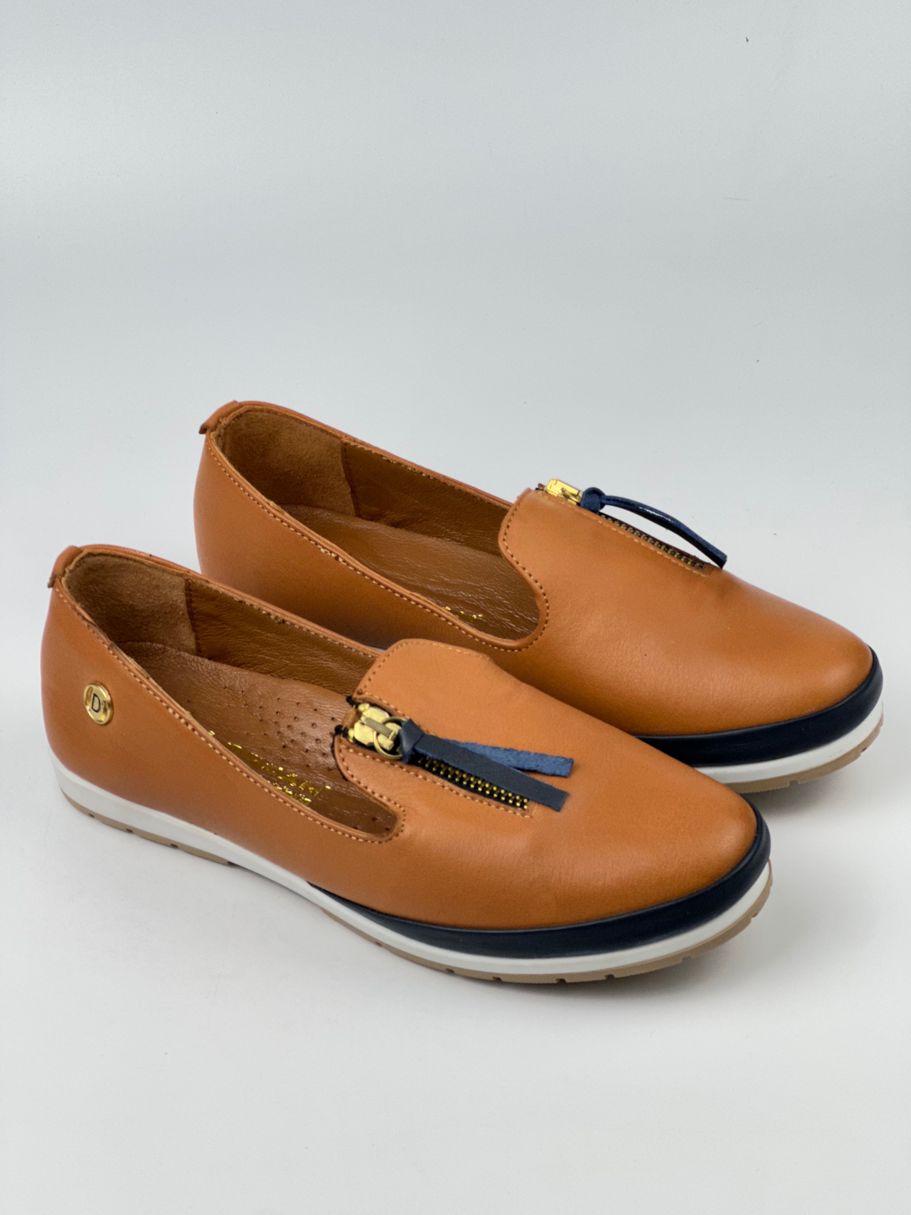 Fermuarlı Hakiki Deri Loafer