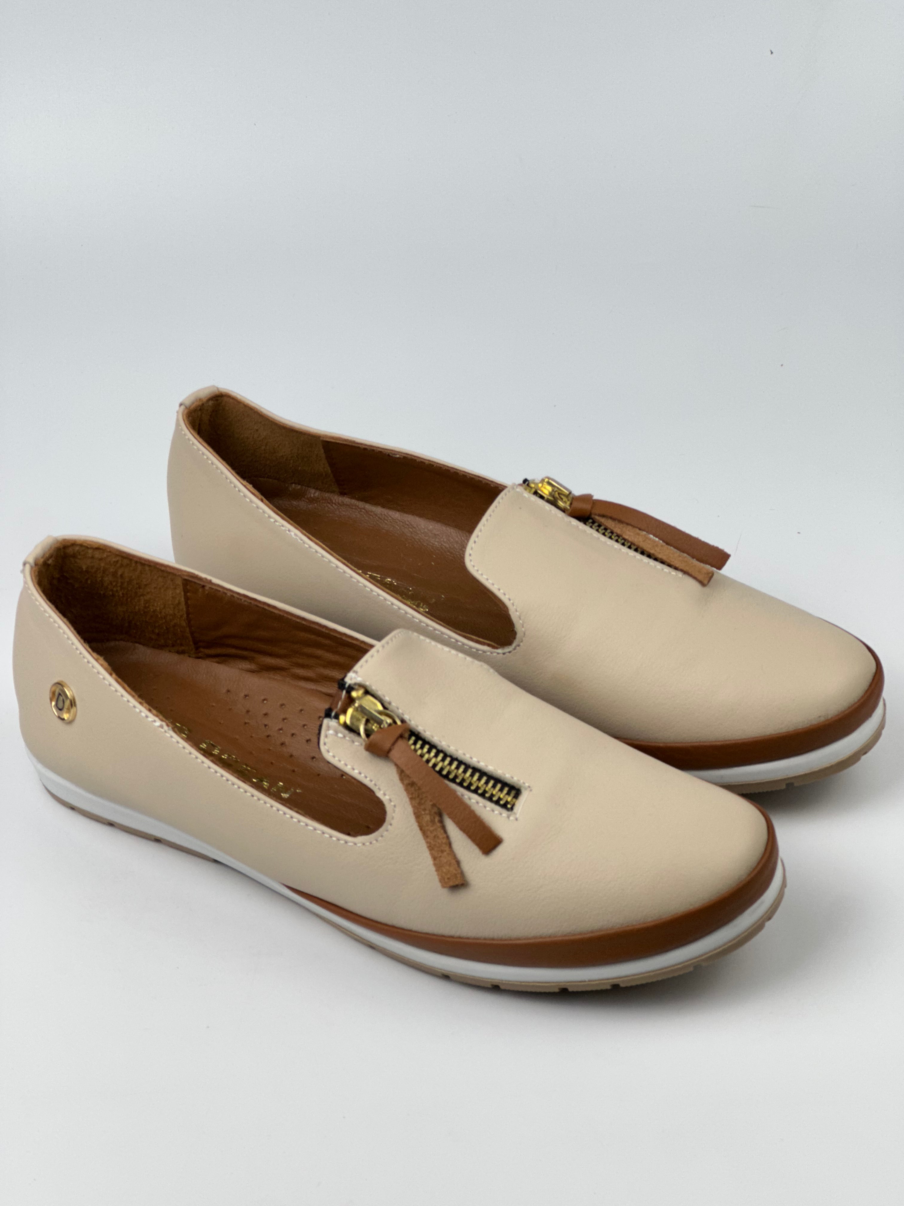 Fermuarlı Hakiki Deri Loafer