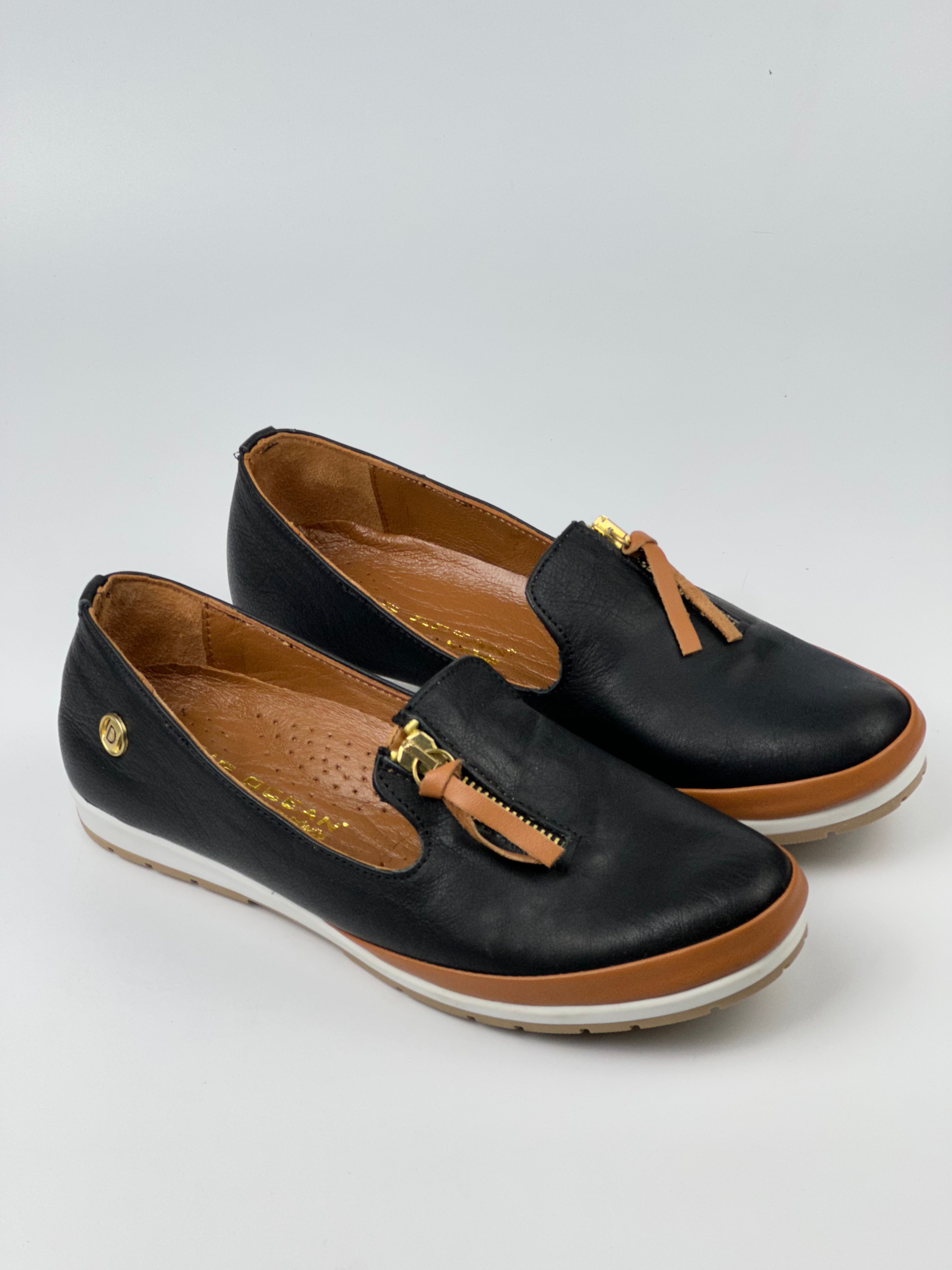 Fermuarlı Hakiki Deri Loafer