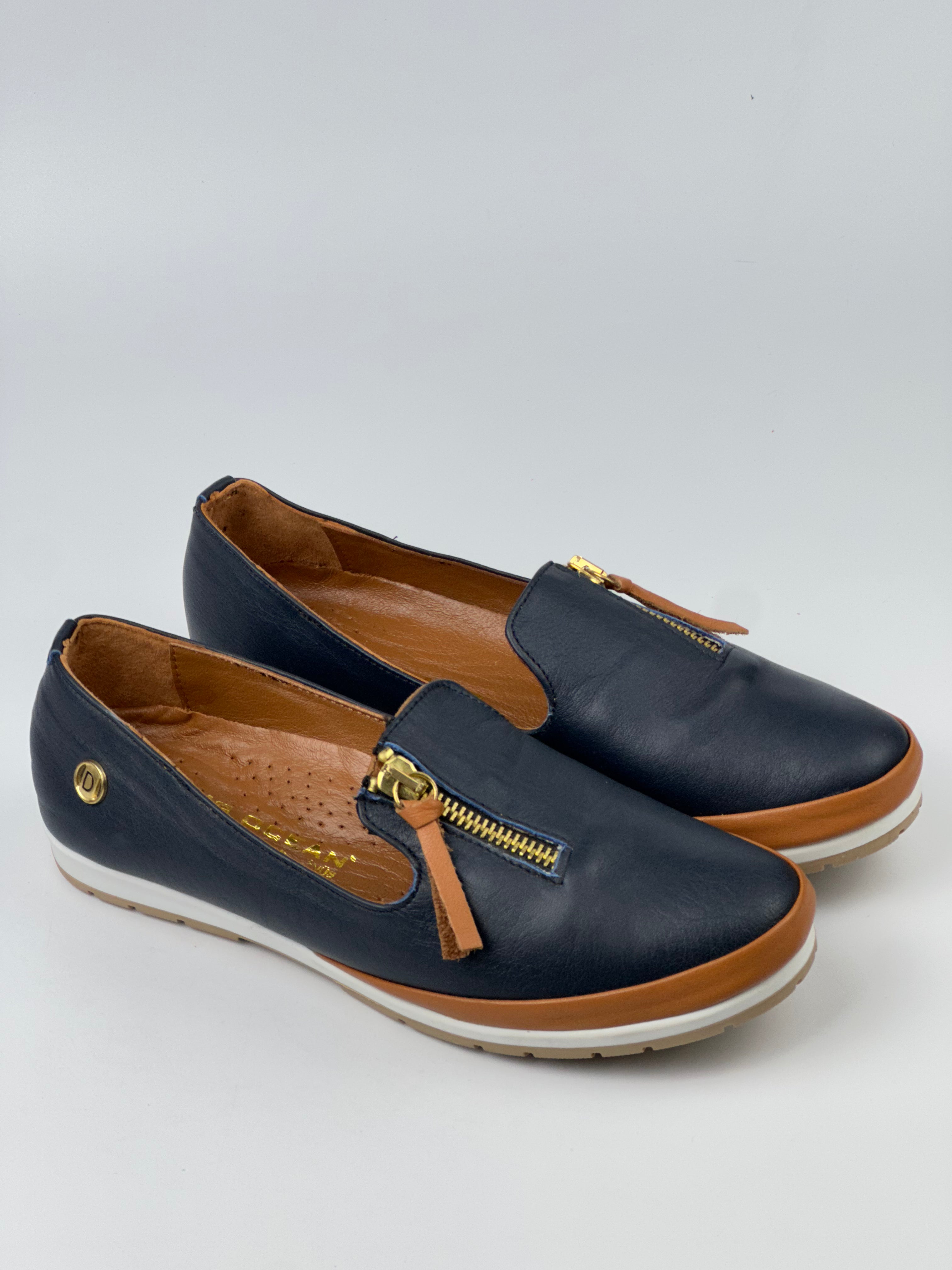 Fermuarlı Hakiki Deri Loafer