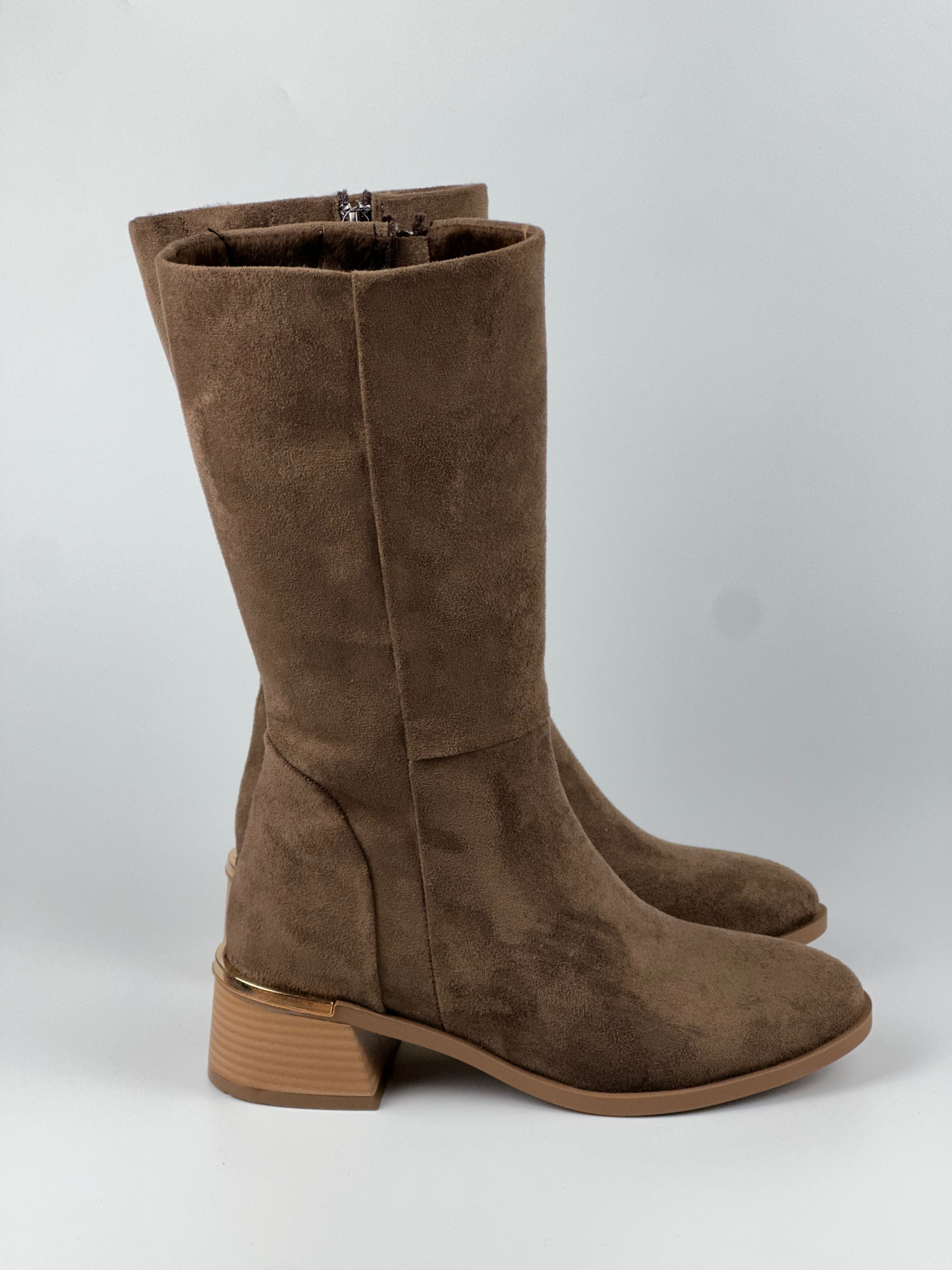 Nova Shine 002 Topuk Detaylı Kadın Çizme