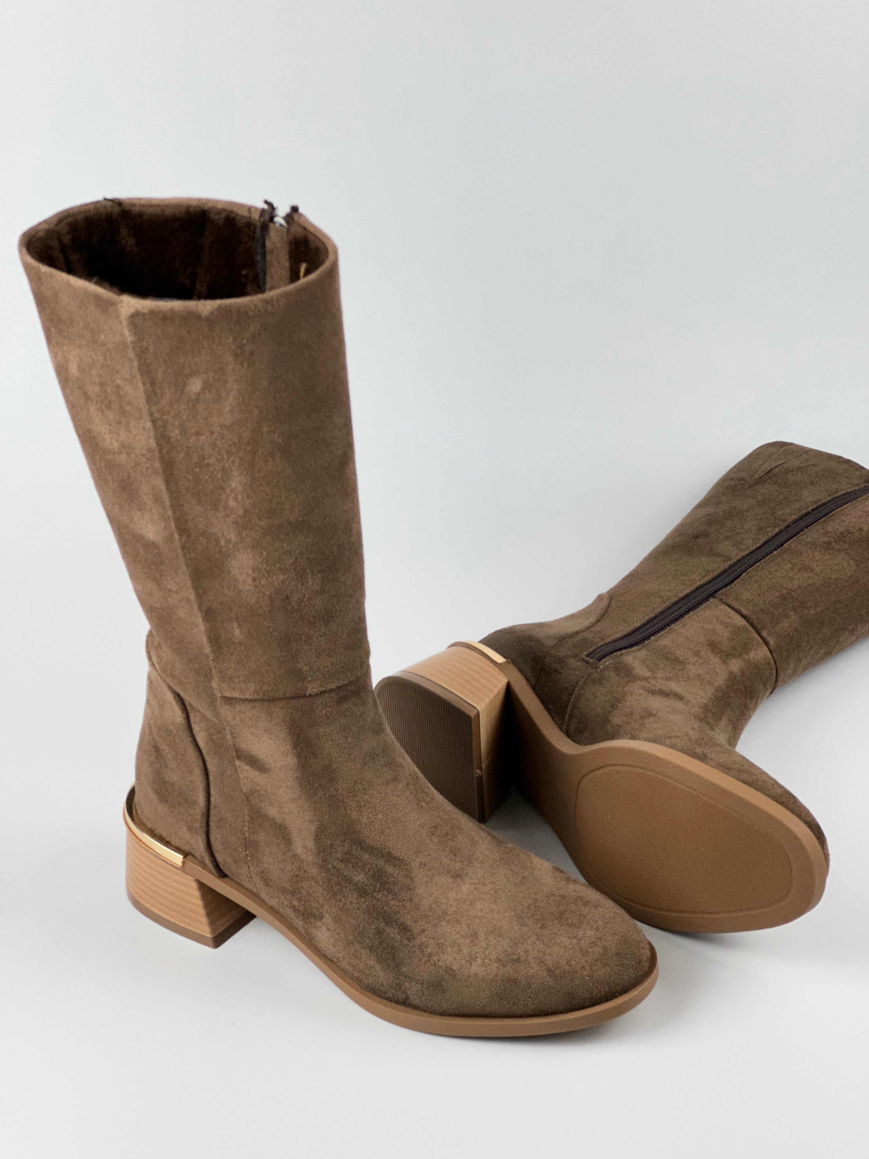 Nova Shine 002 Topuk Detaylı Kadın Çizme