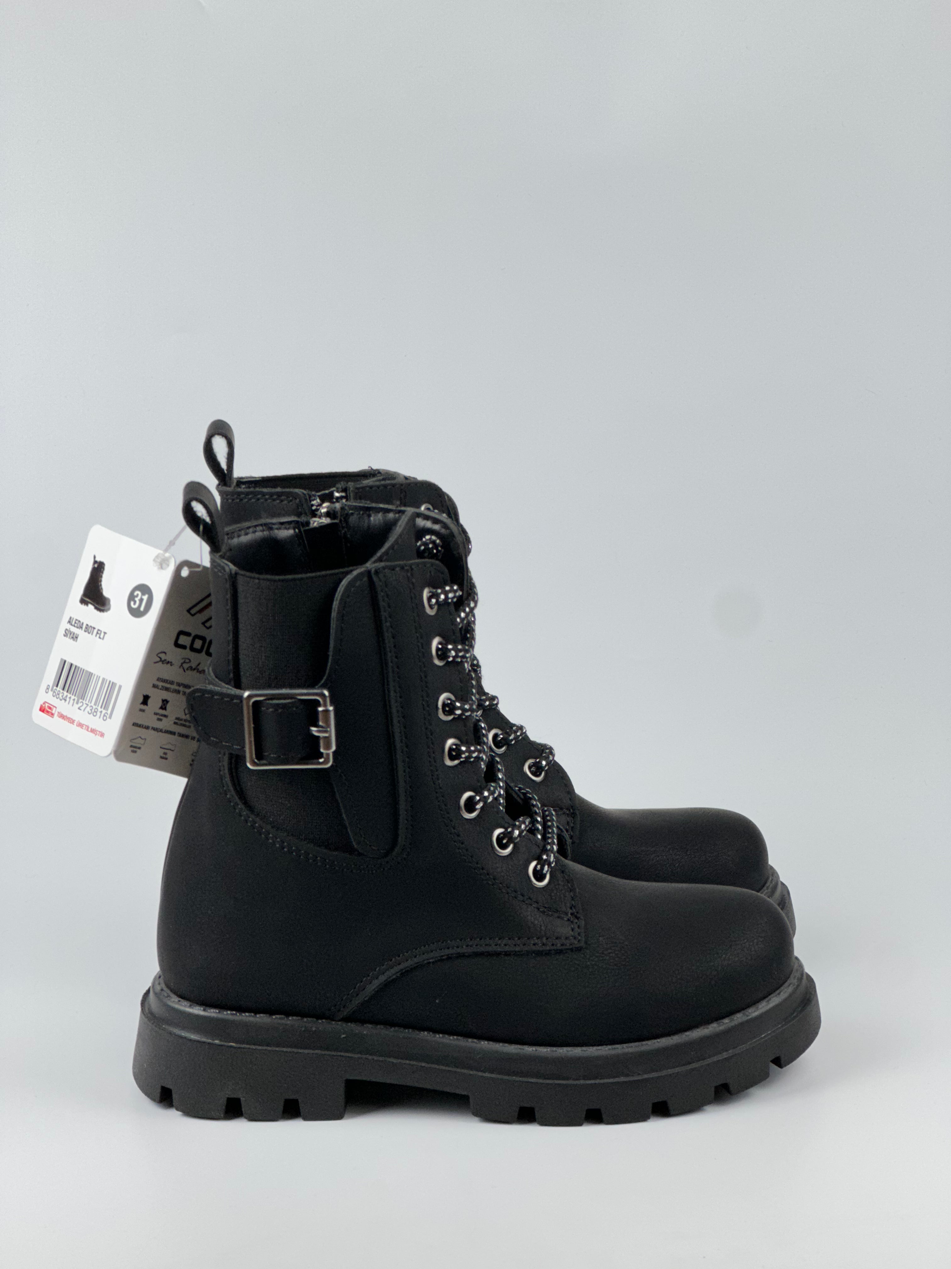 BlackRock Kids – Toka Detaylı Siyah Çocuk Bot