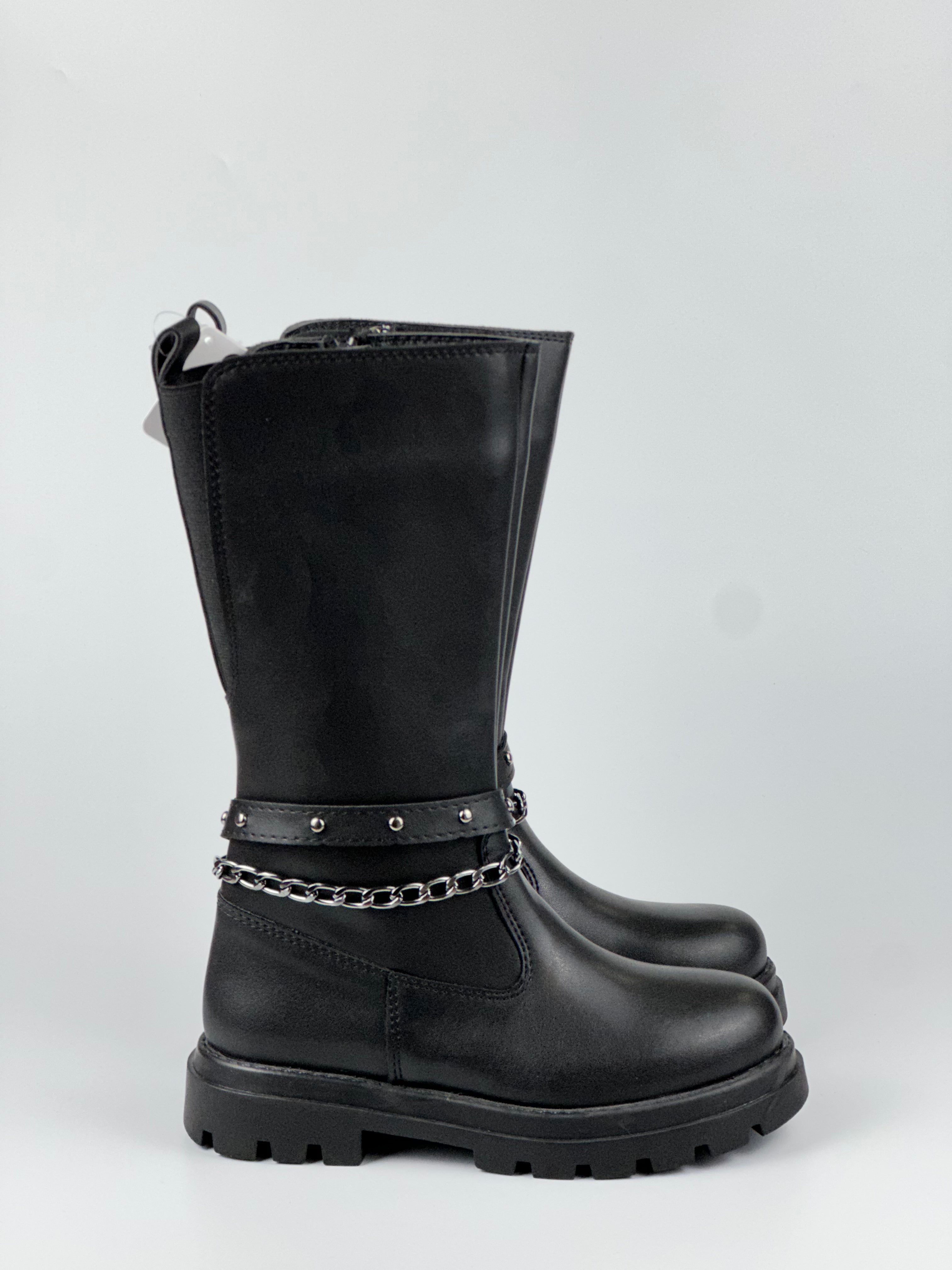 ChainRider – Zincir Detaylı Uzun Siyah Çocuk Bot