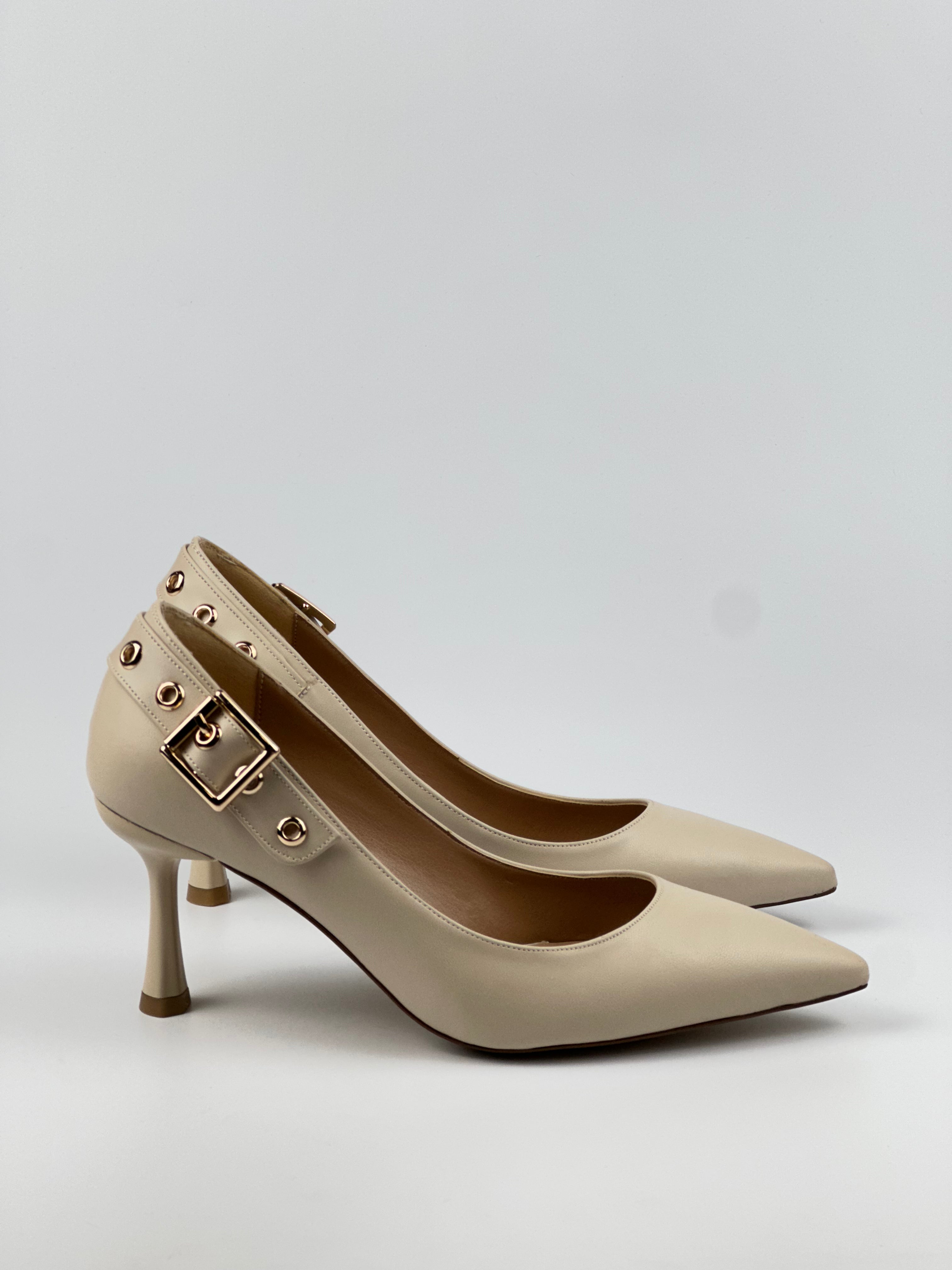 Bella Strap – Tokalı İnce Topuklu Bej Stiletto