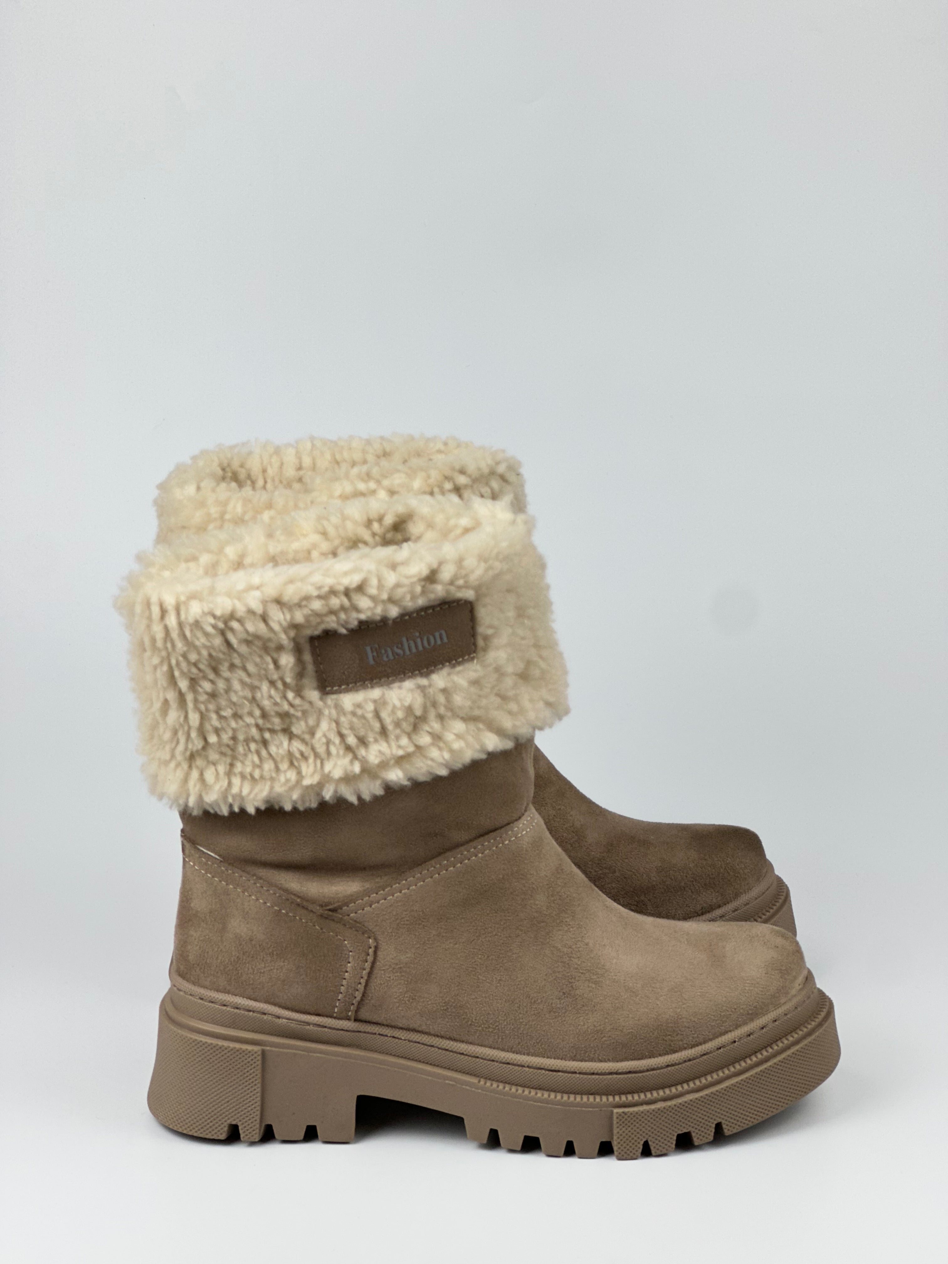 Frosty Warm – Peluş Detaylı Siyah Kışlık Kadın Bot