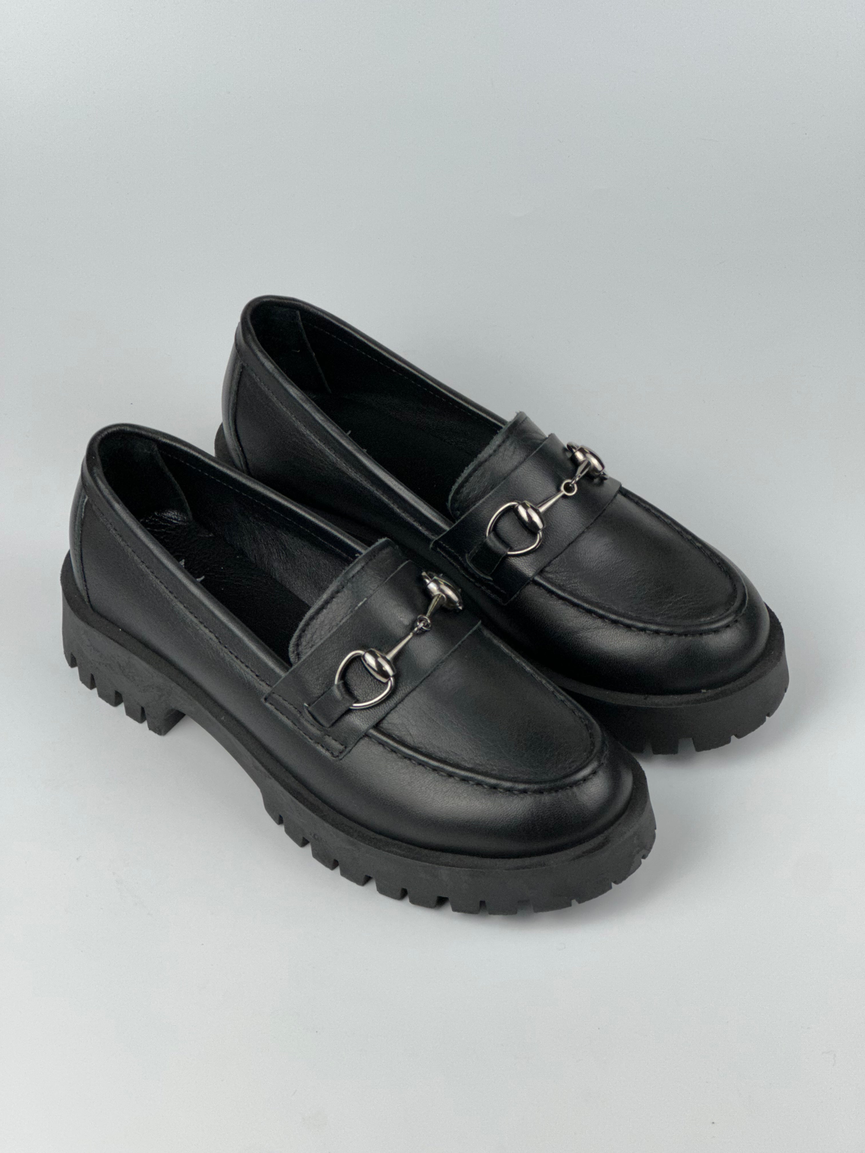 Milano Bit HAKİKİ DERİ Loafer Kalın Taban Kadın Ayakkabı