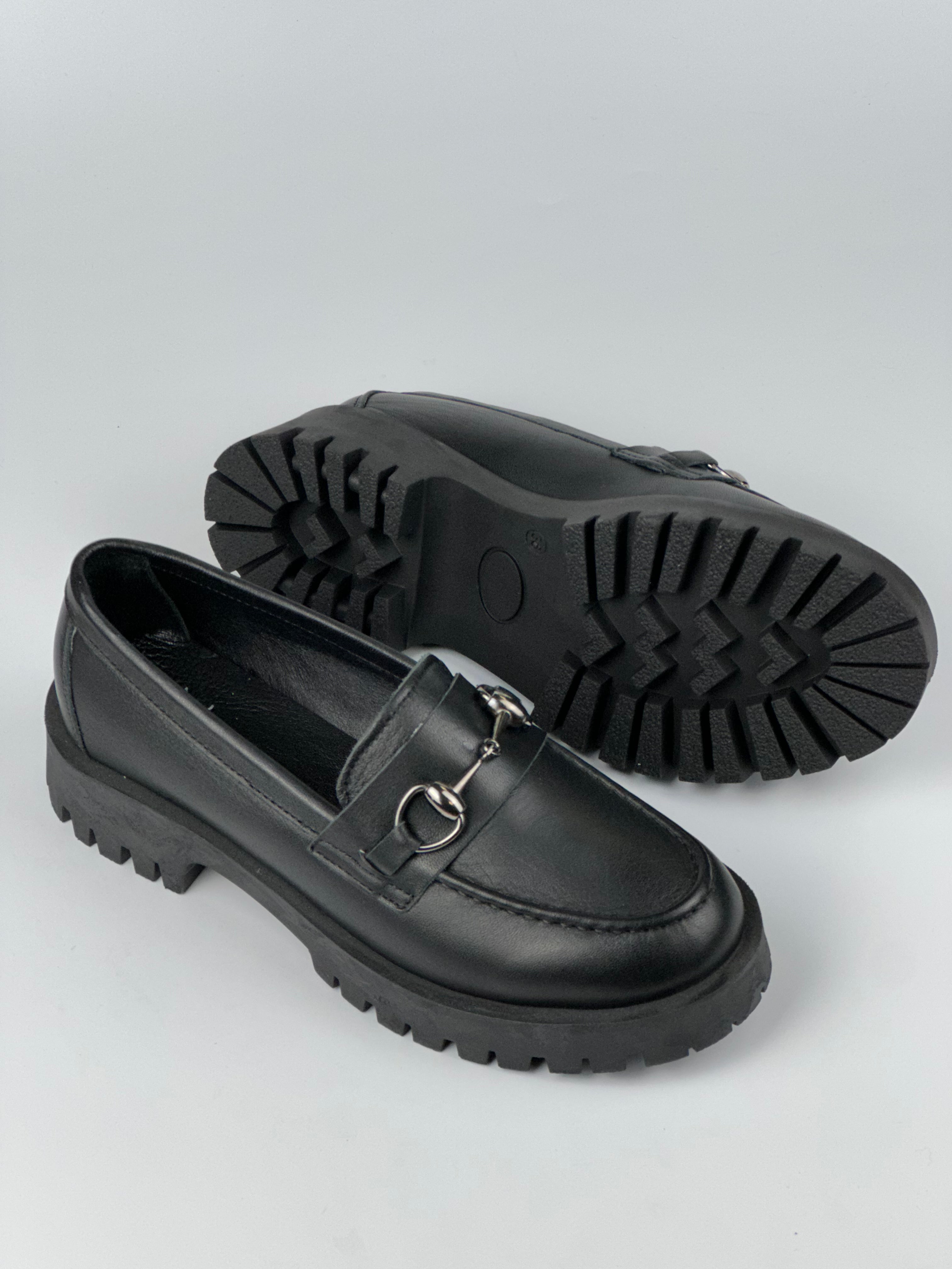 Milano Bit HAKİKİ DERİ Loafer Kalın Taban Kadın Ayakkabı