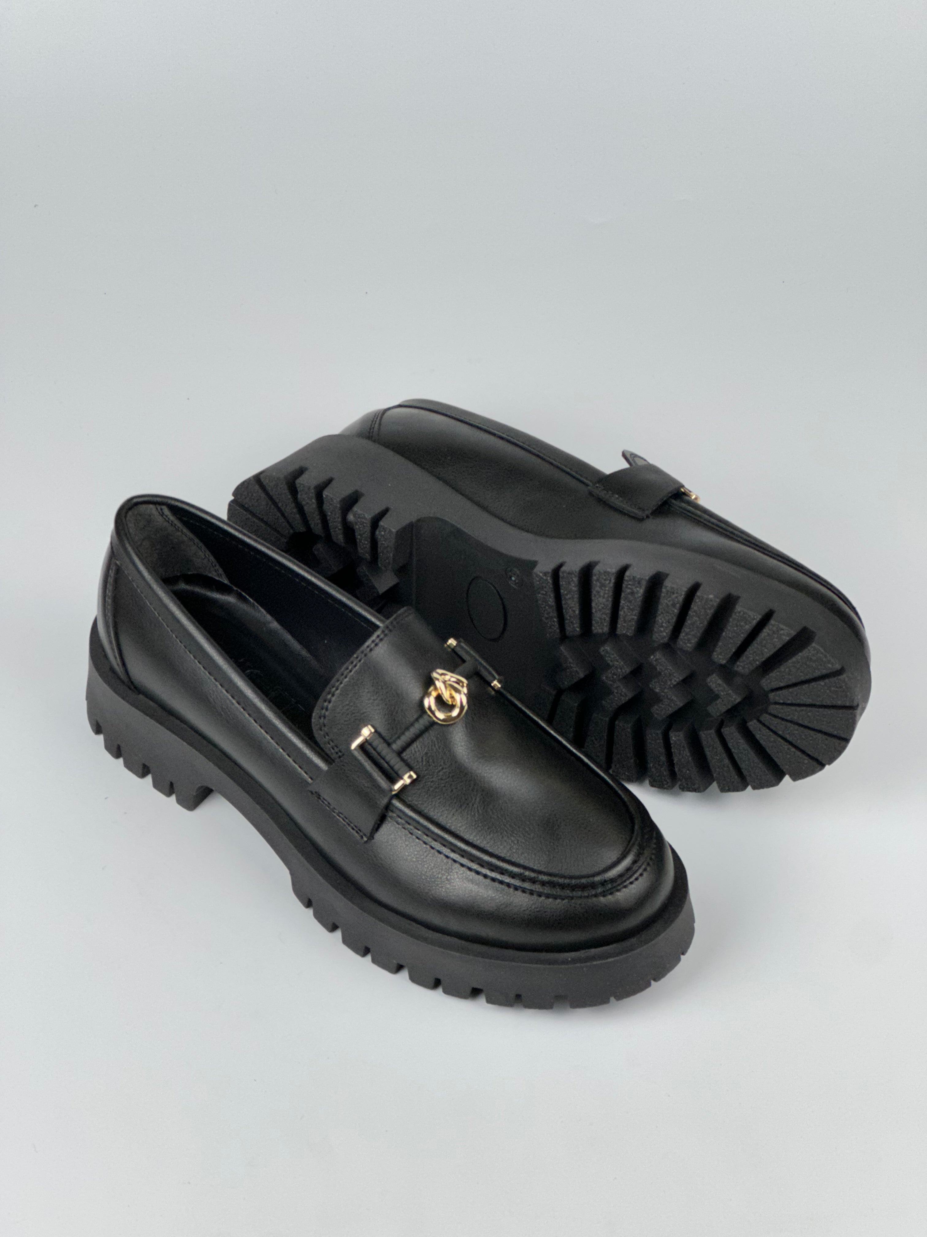 Verona Gold Bit Kalın Taban Kadın Loafer