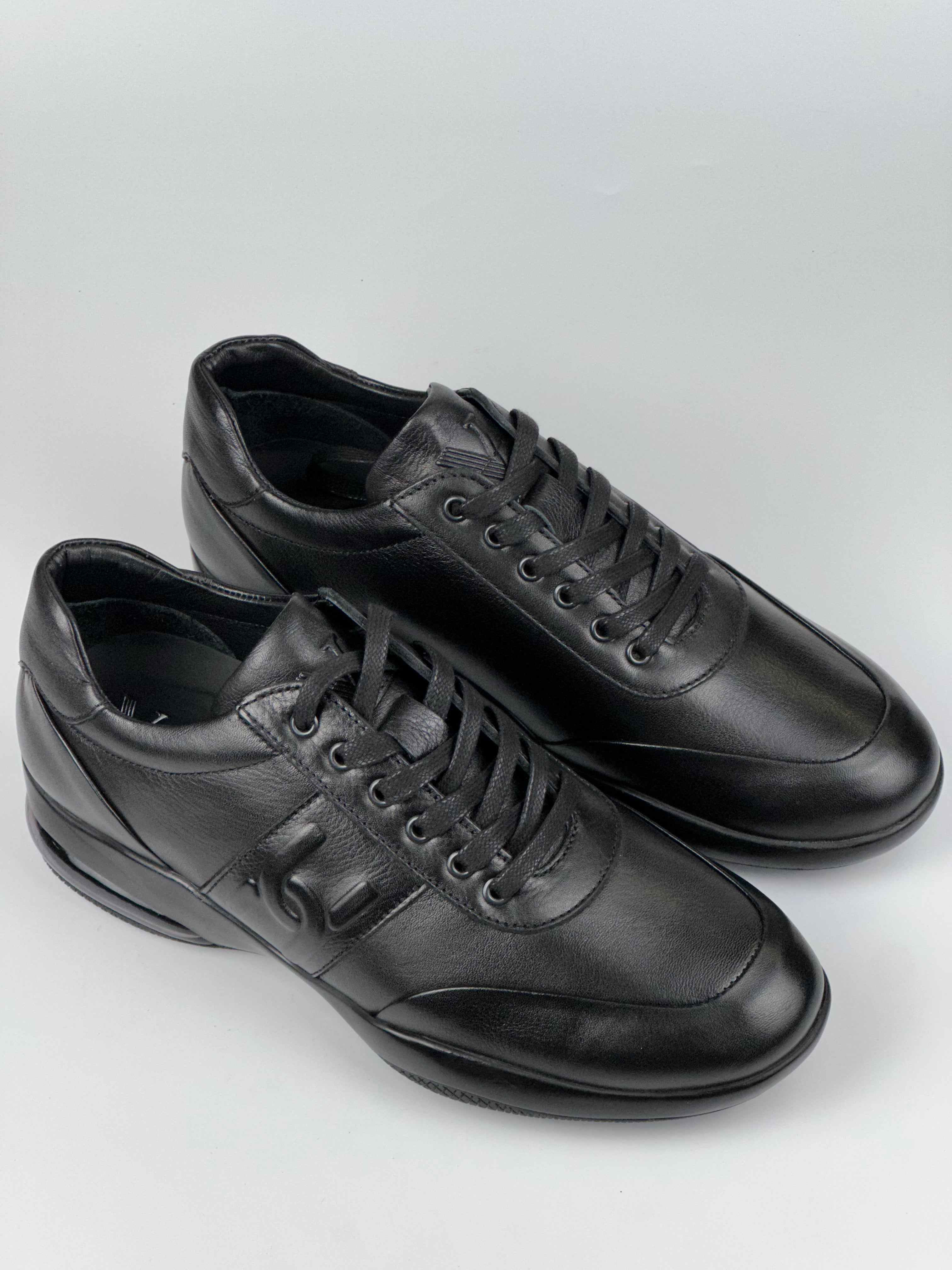 Voyager  Siyah Hakiki Deri Erkek Günlük Ayakkabı