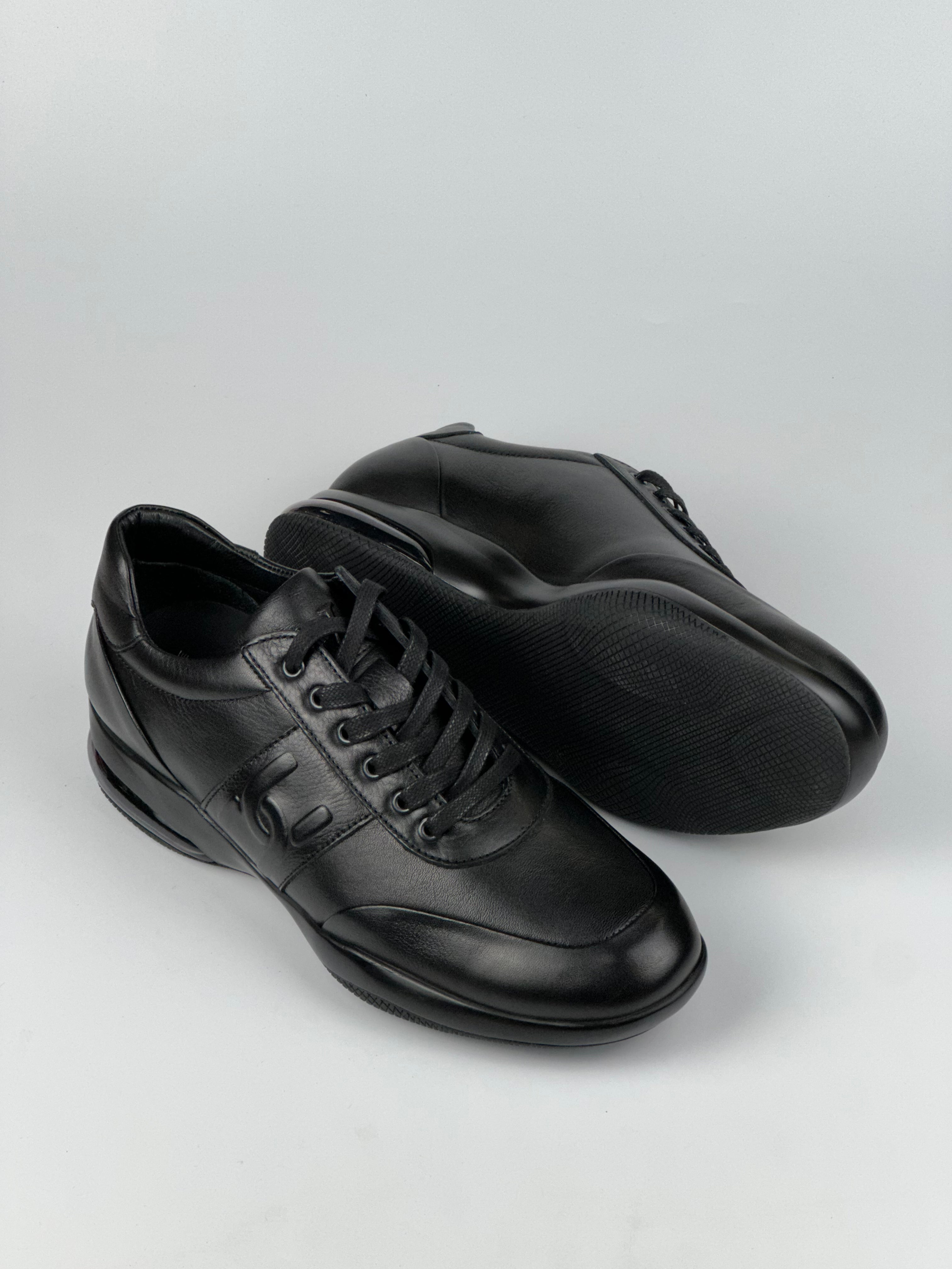 Voyager  Siyah Hakiki Deri Erkek Günlük Ayakkabı