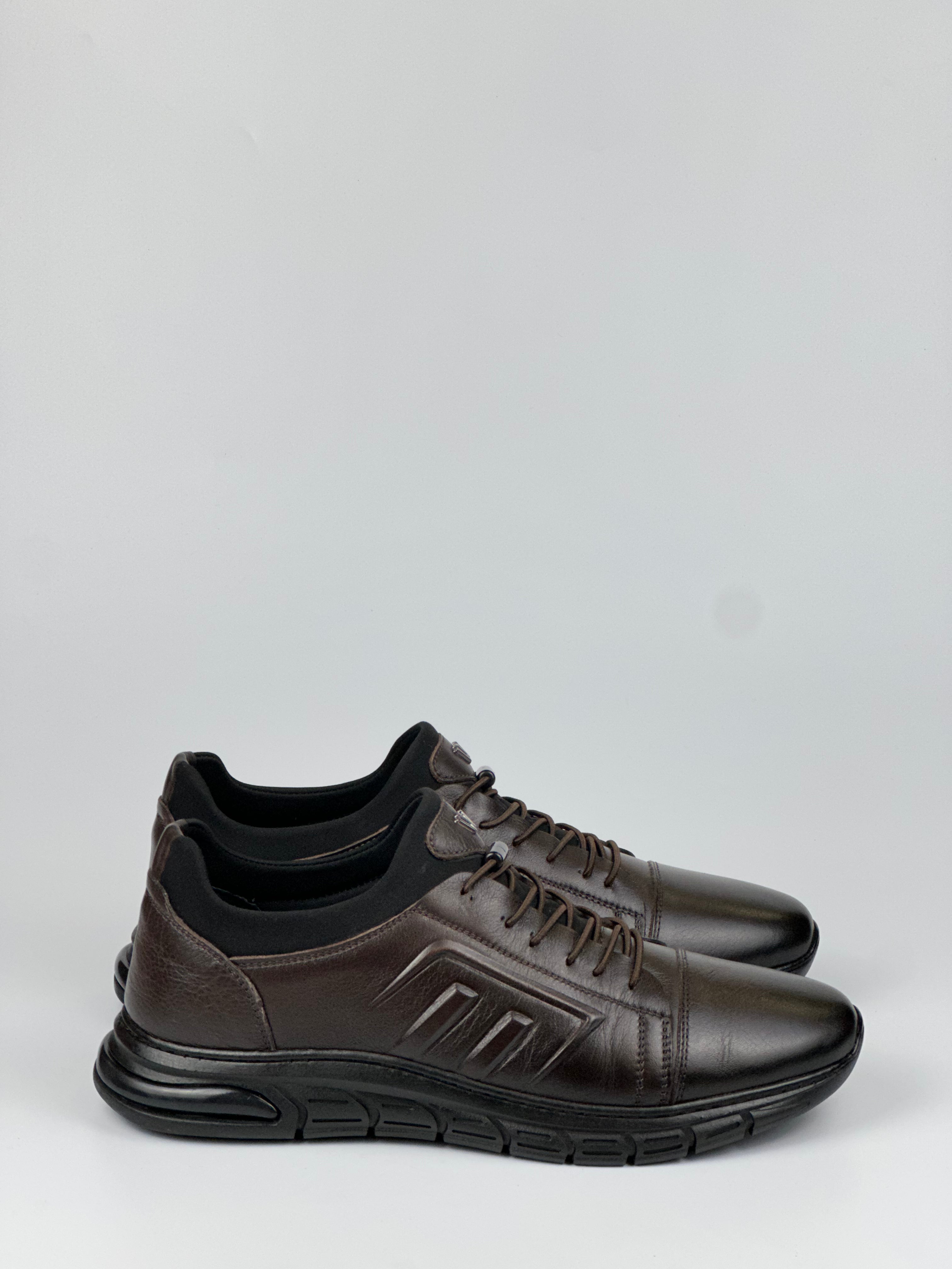 V-Motion Siyah Deri Erkek Günlük Ayakkabı