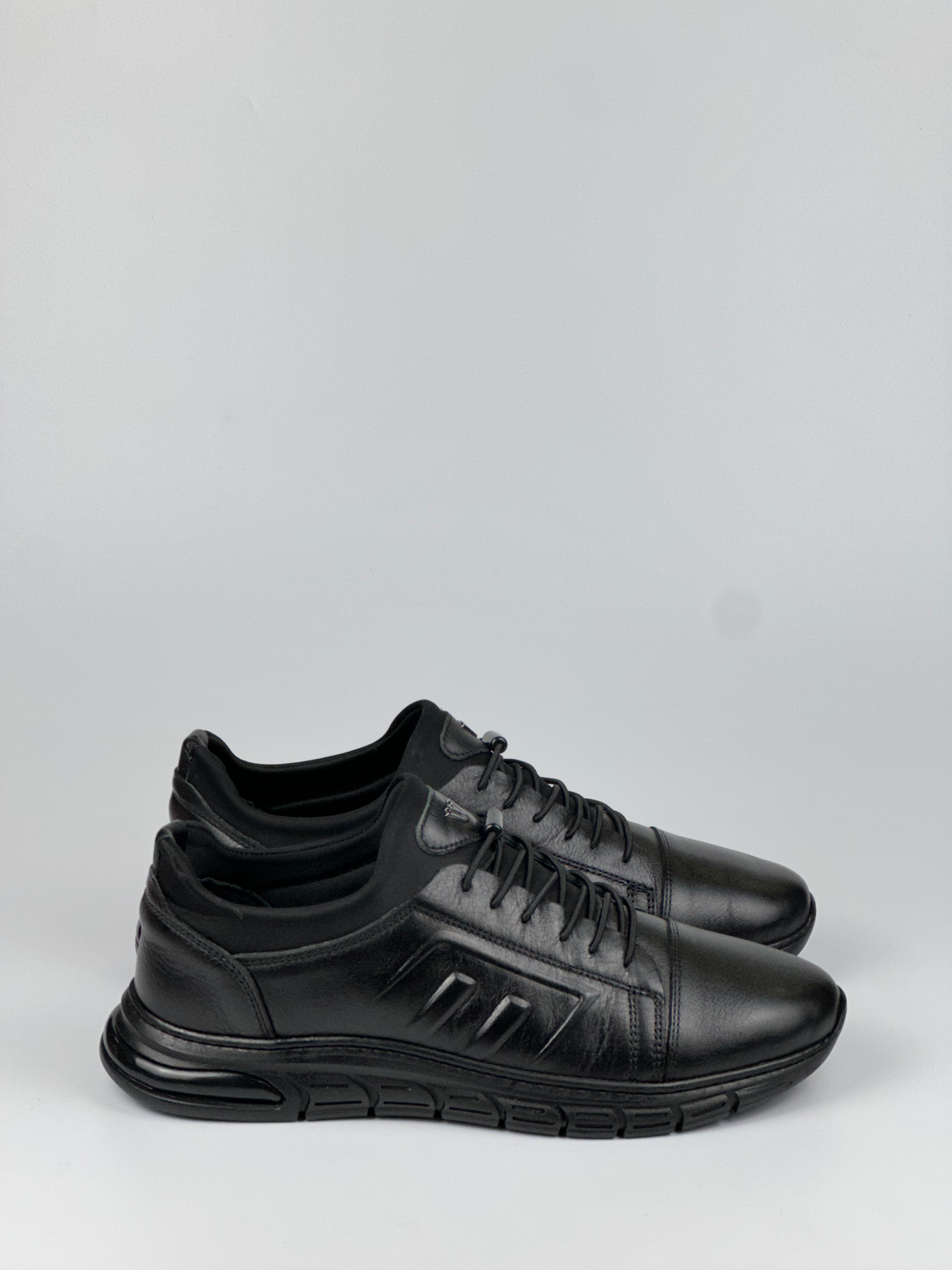 V-Motion Siyah Deri Erkek Günlük Ayakkabı