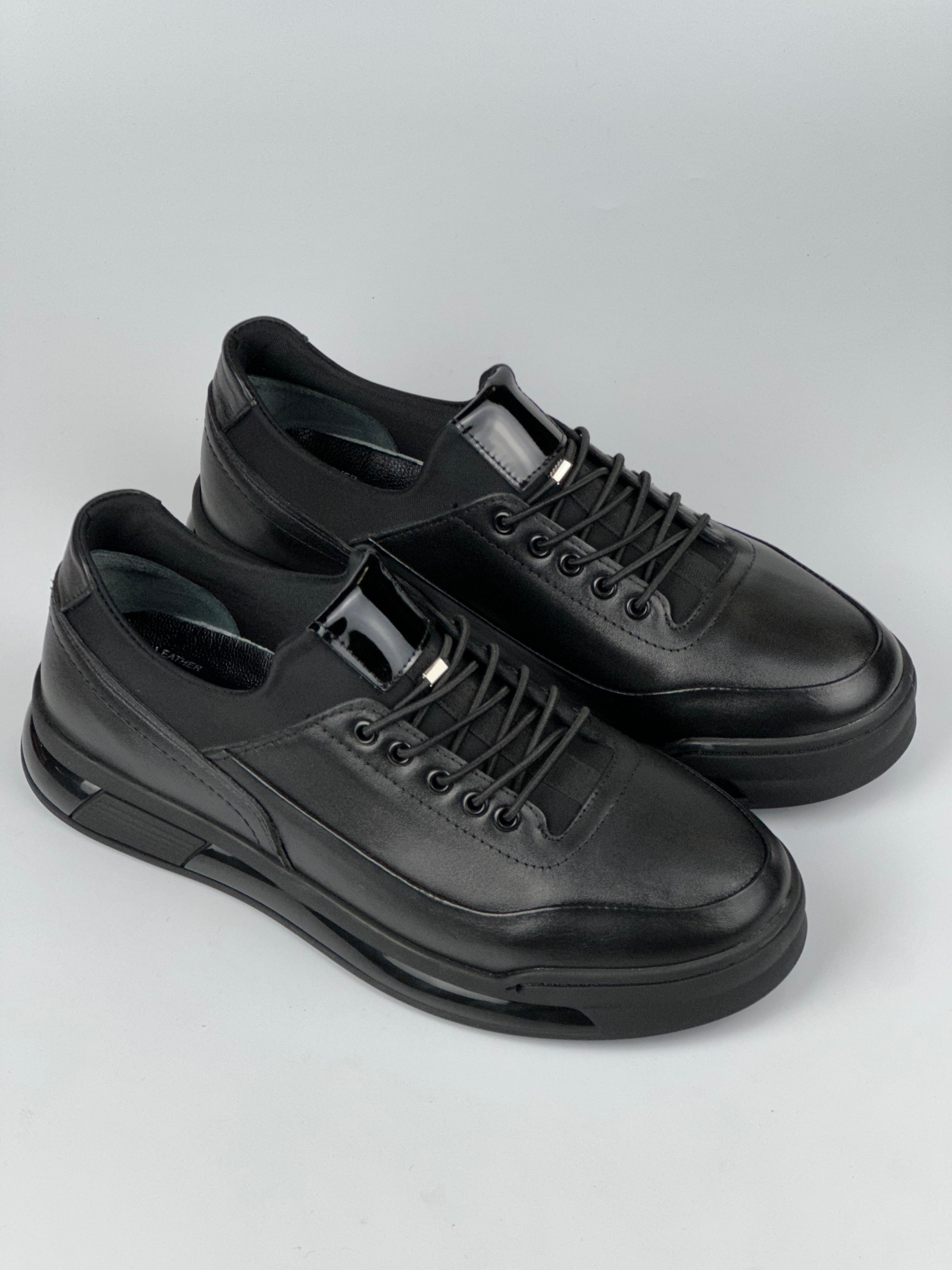 NoirStep Siyah Deri Erkek Günlük Spor Ayakkabı