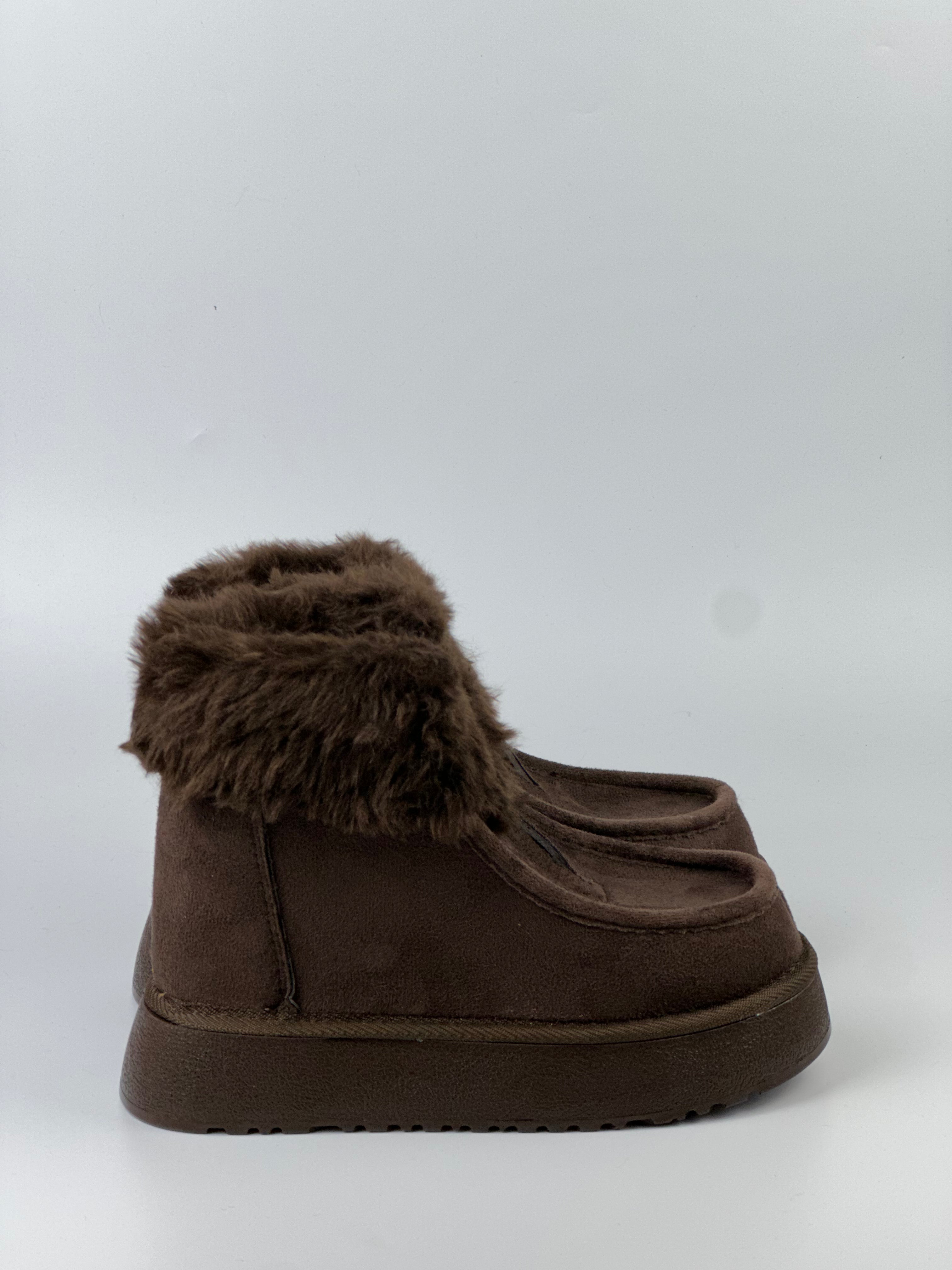 CozyFur Kadın Kürklü Fermuarlı Bot