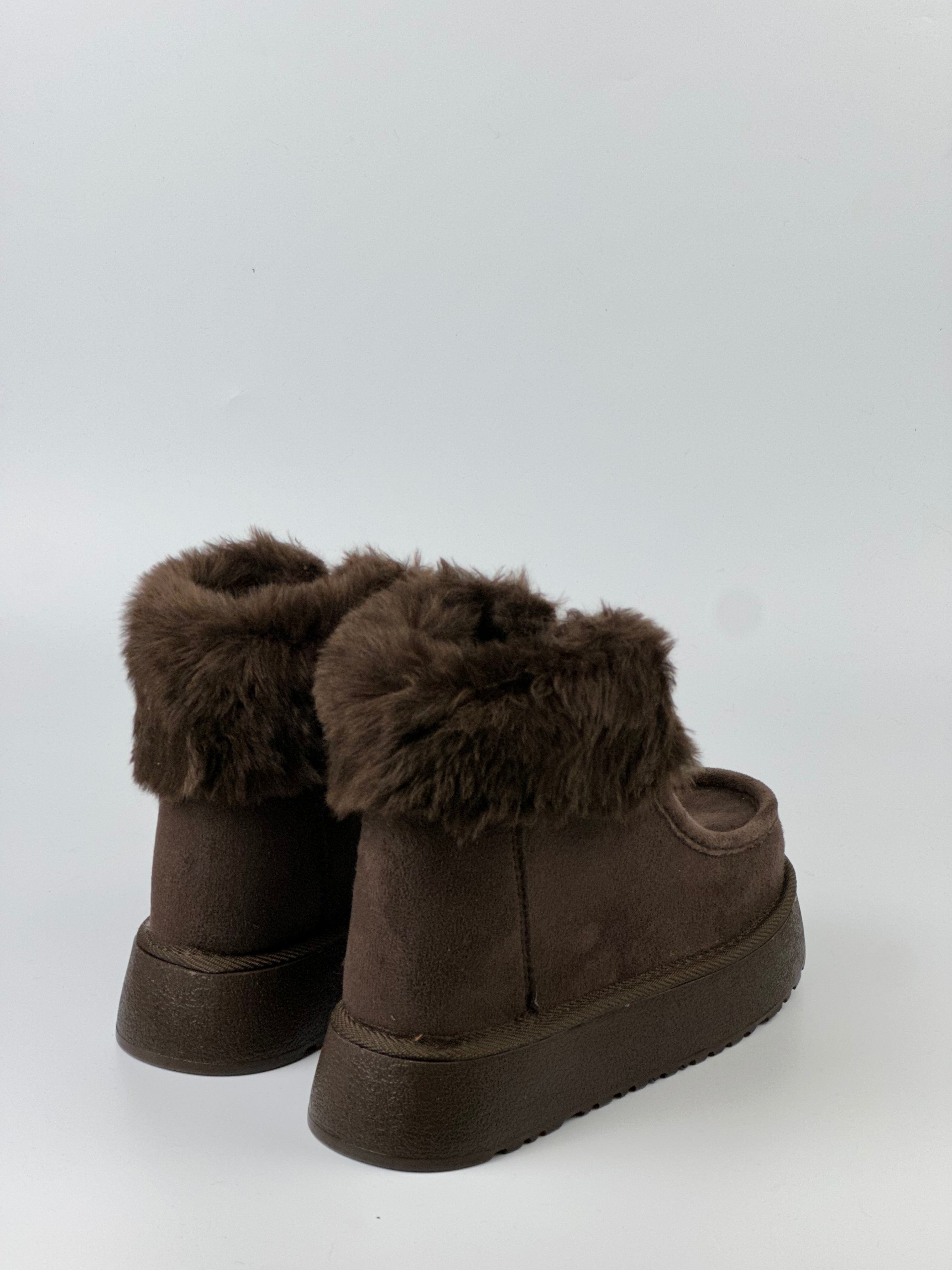 CozyFur Kadın Kürklü Fermuarlı Bot