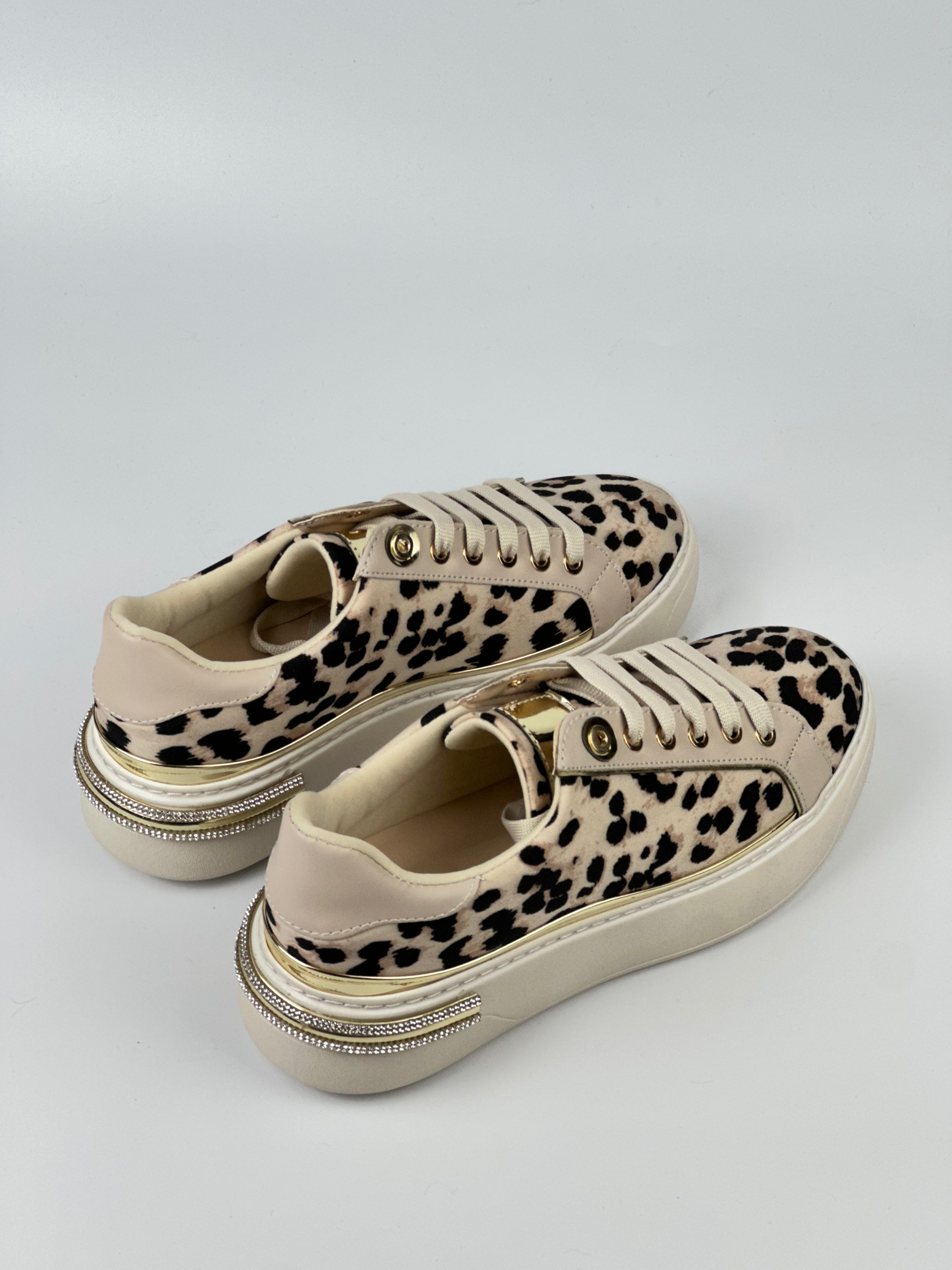Leopard Luxe Kadın Leopar Desenli Sneaker – Bej