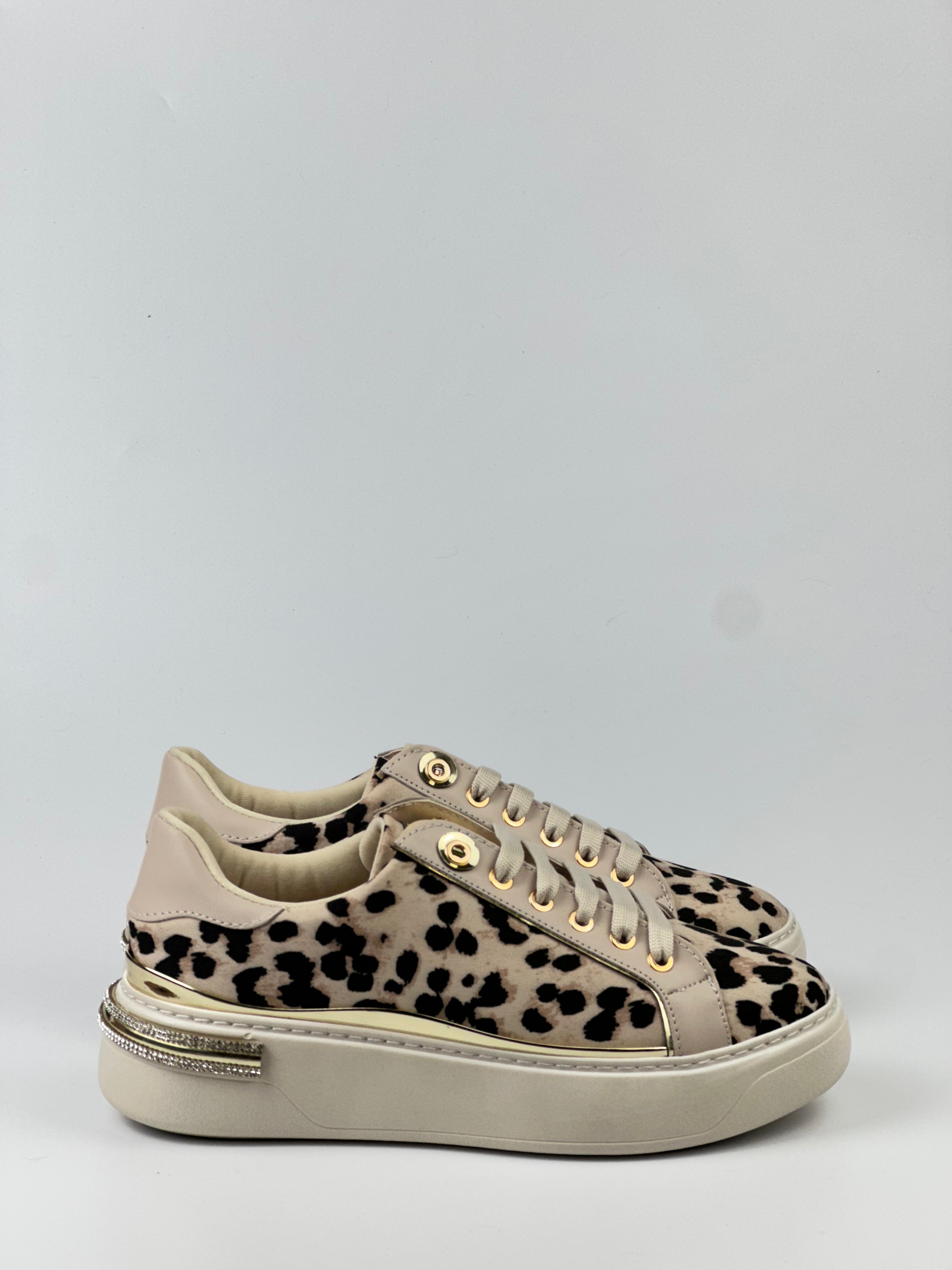Leopard Luxe Kadın Leopar Desenli Sneaker – Bej