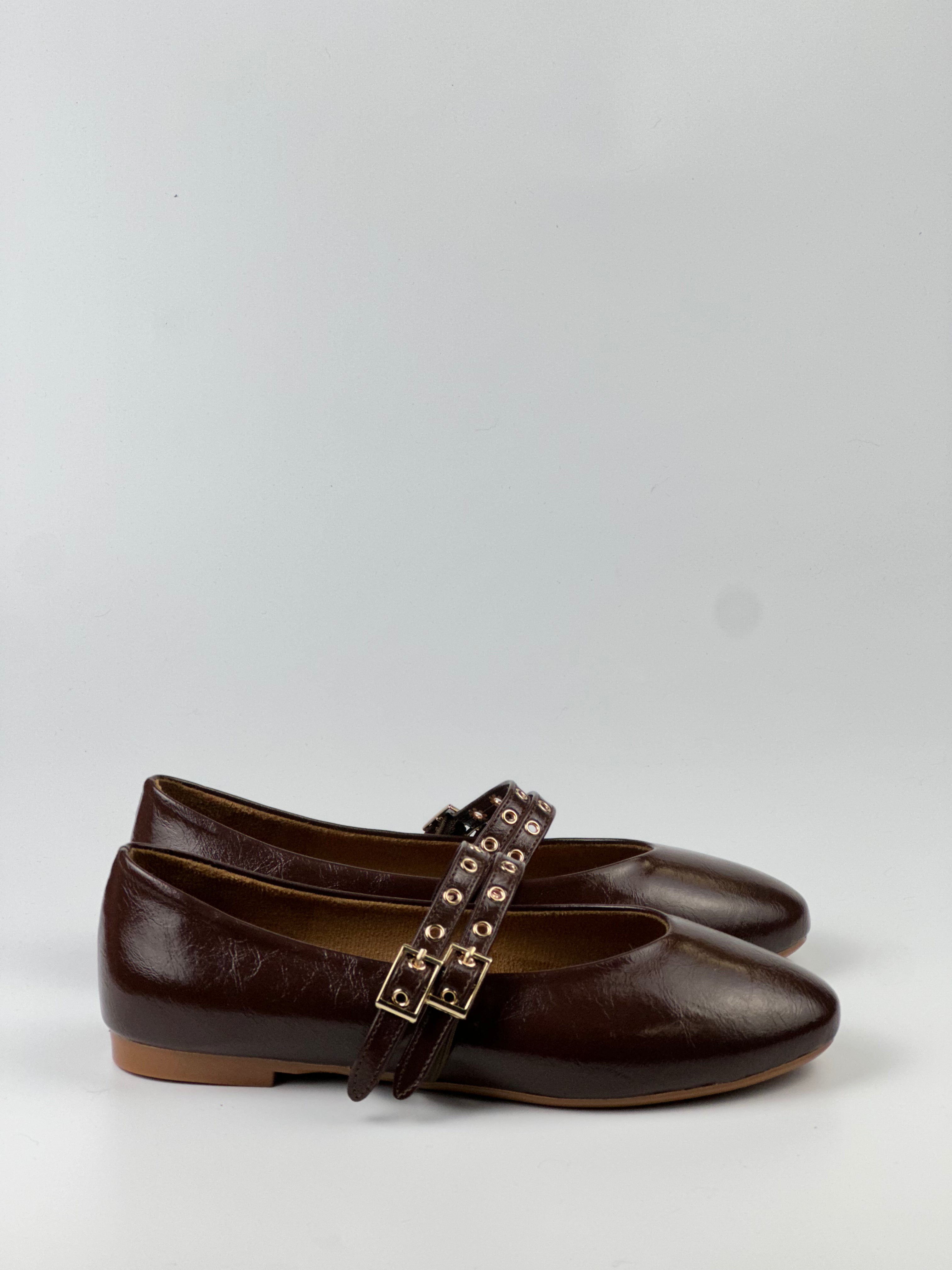 Brown Chic Kadın Kahverengi Çift Tokalı Babet